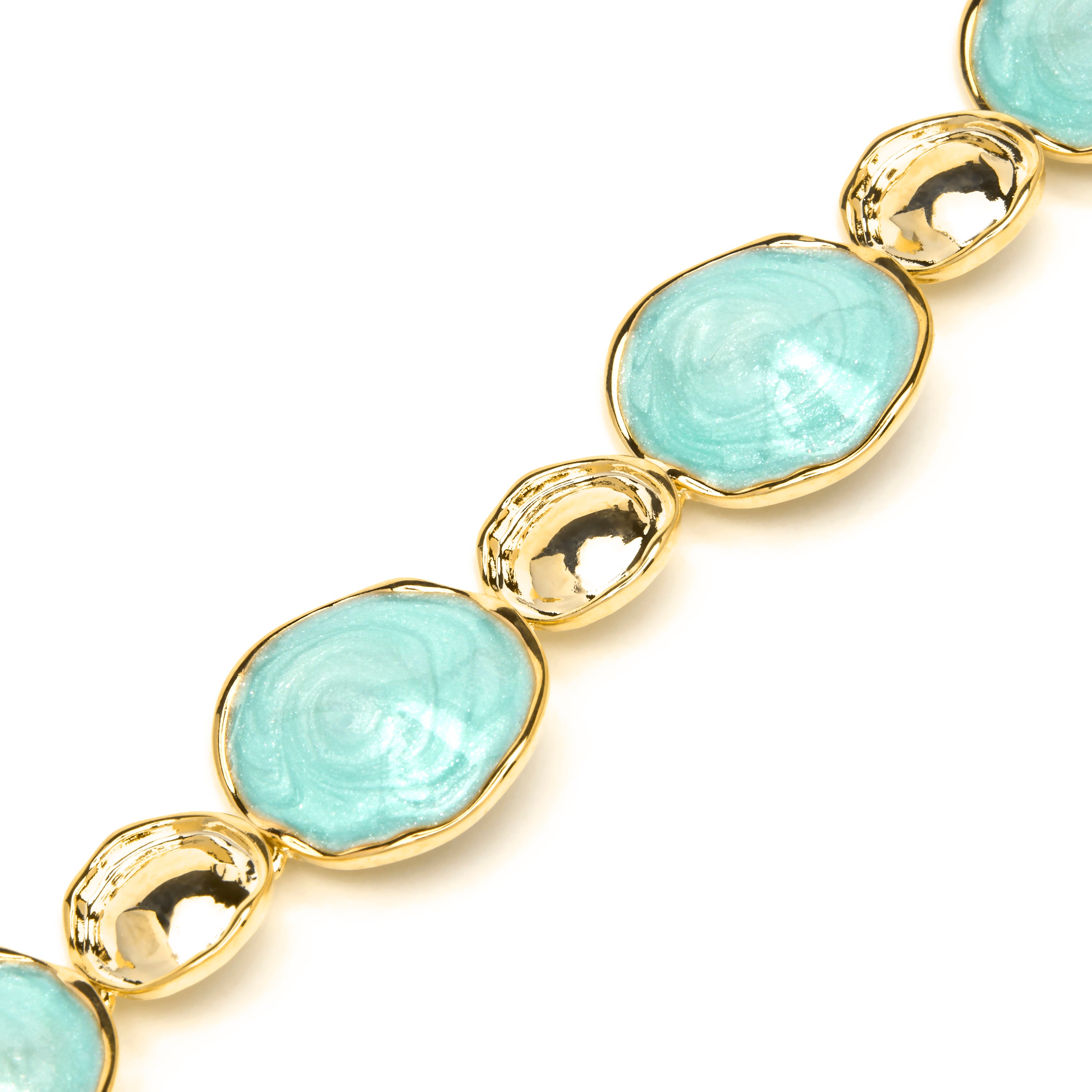 Huldio Bracelet in Blue Lacquer with 18k Yellow Gold Finish