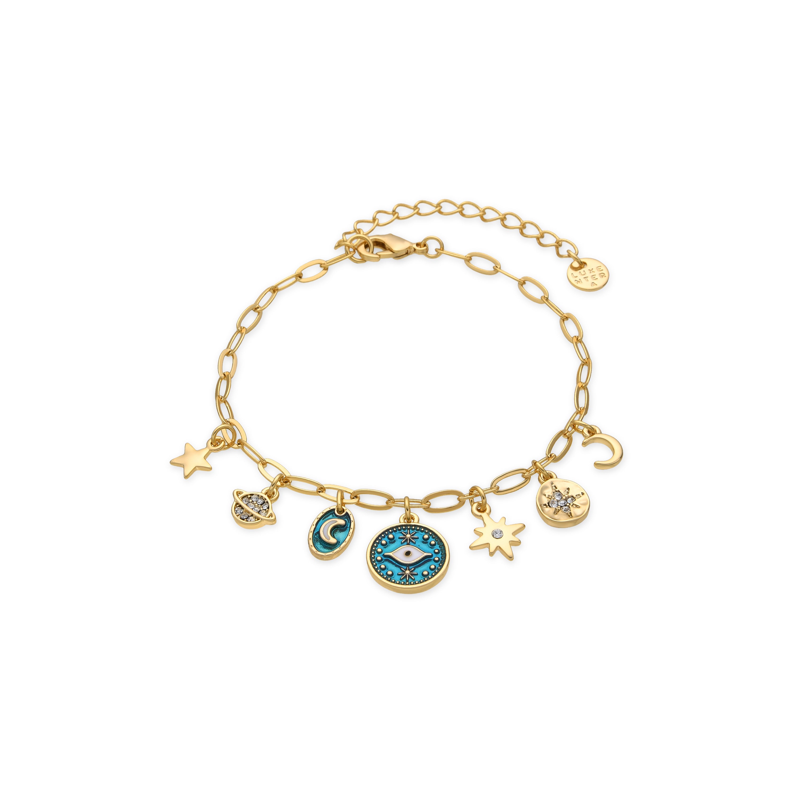 Pulsera acabado oro amarillo de 18k y Resina Azul - Wiwik