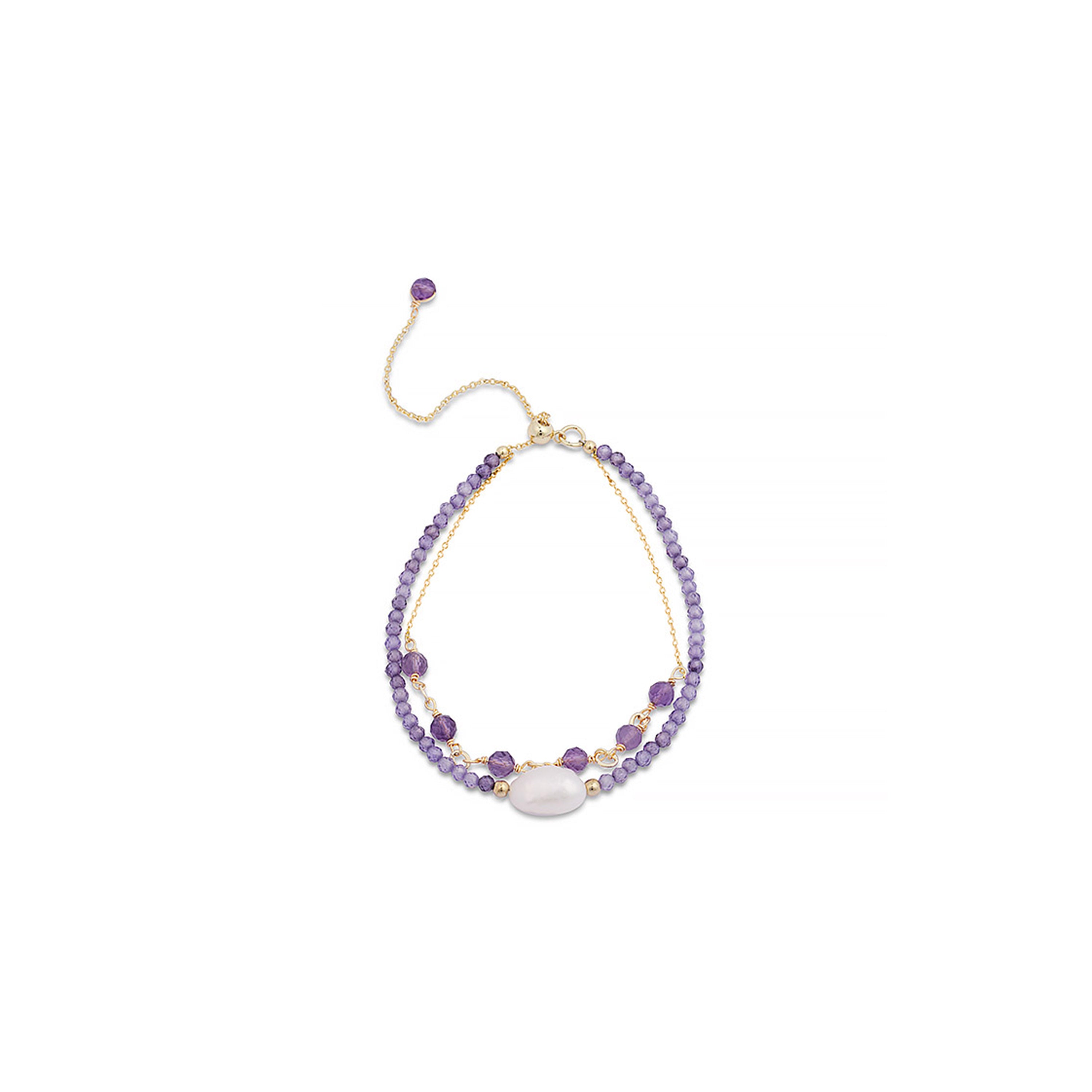 Pulsera de Circonita Amatista acabada en oro amarillo 18K - Ekhao