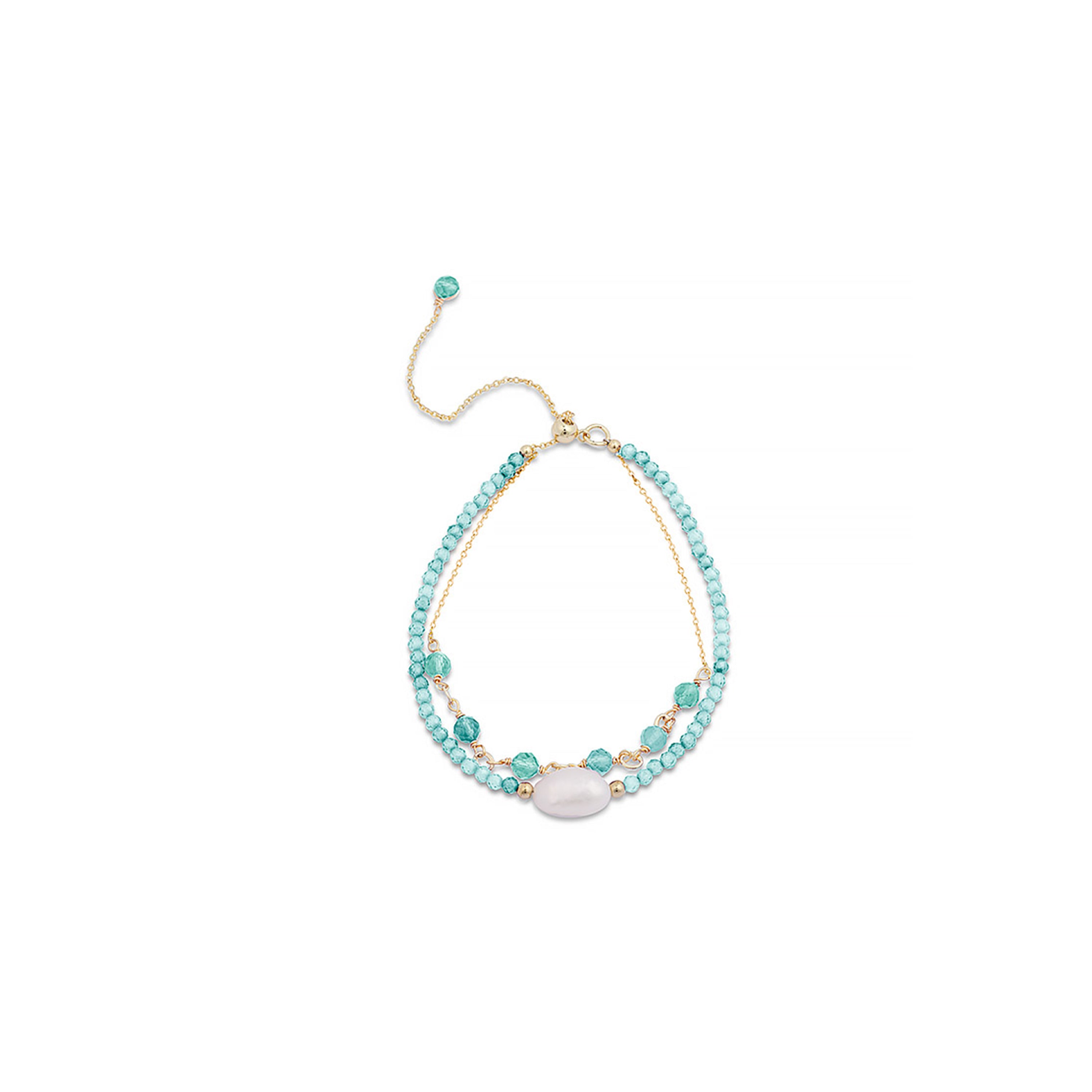 Pulsera de Amazonita acabada en oro amarillo 18K - Ekhao