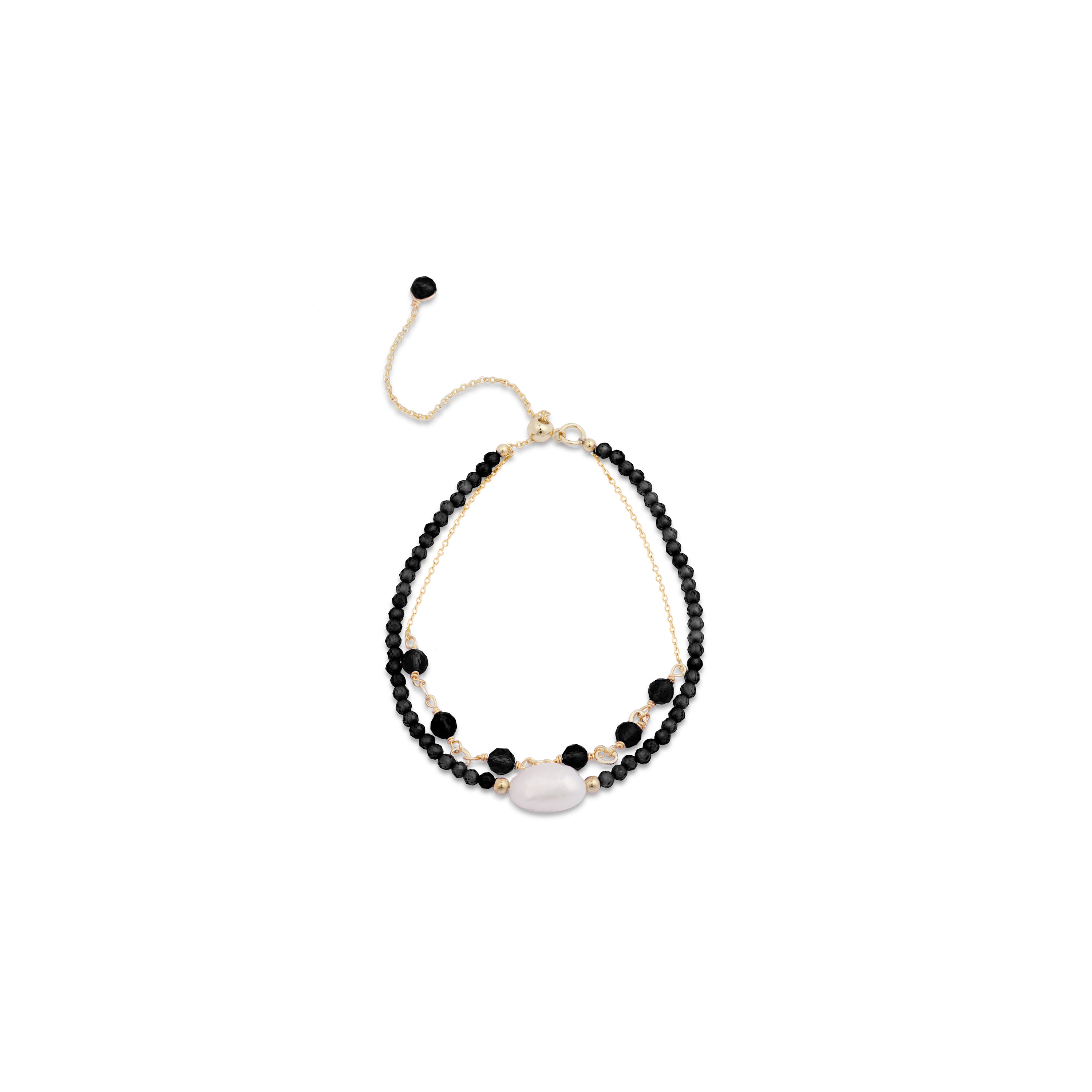 Pulsera de Cuarzo Hidrotermal Onix acabada en oro amarillo 18K - Ekhao