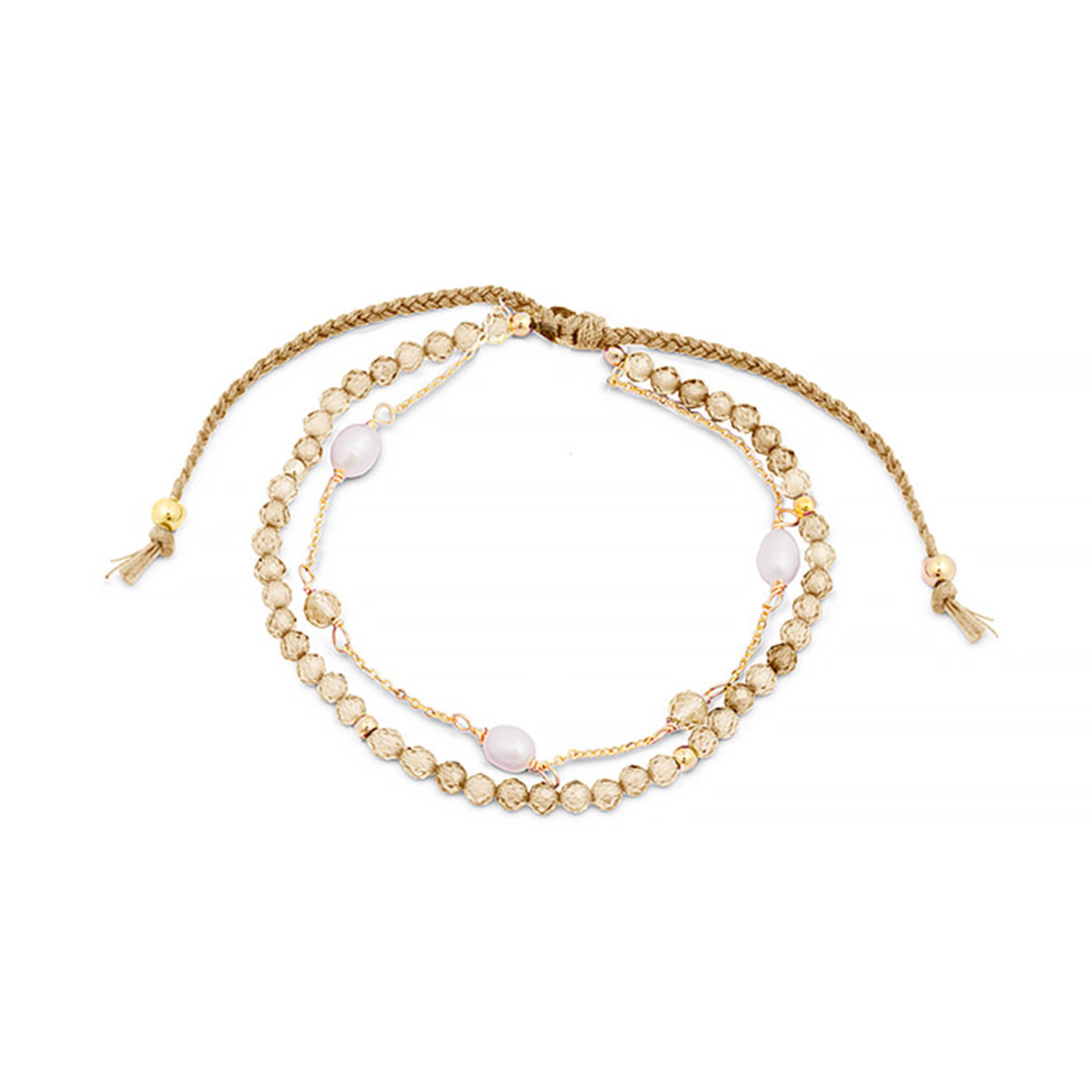 Champagne Zirconia Bracelet finished in 18K yellow gold - Athat