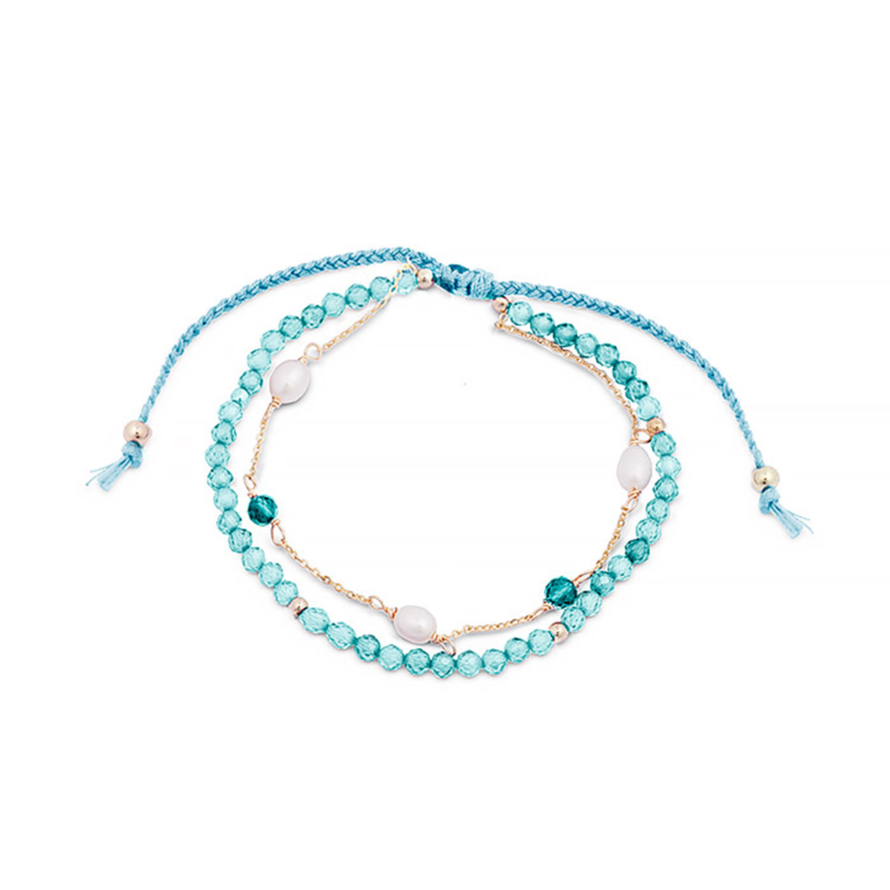 Bracelet en amazonite fini en or jaune 18K - Athat
