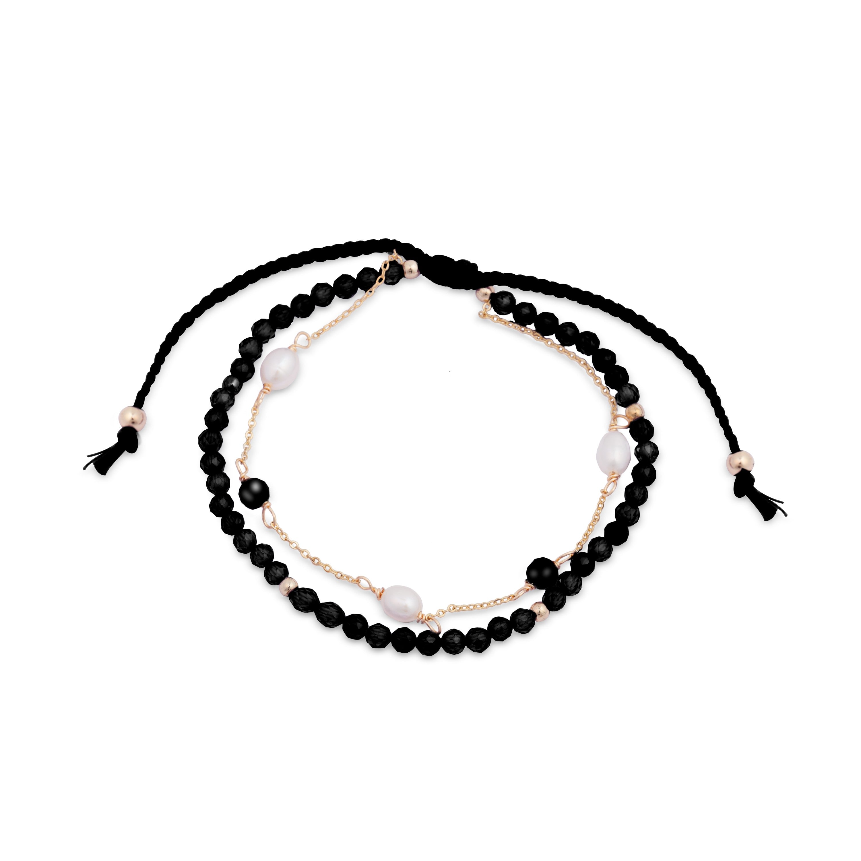Hydrothermal Quartz Onyx Bracelet finished in 18K yellow gold - Athat