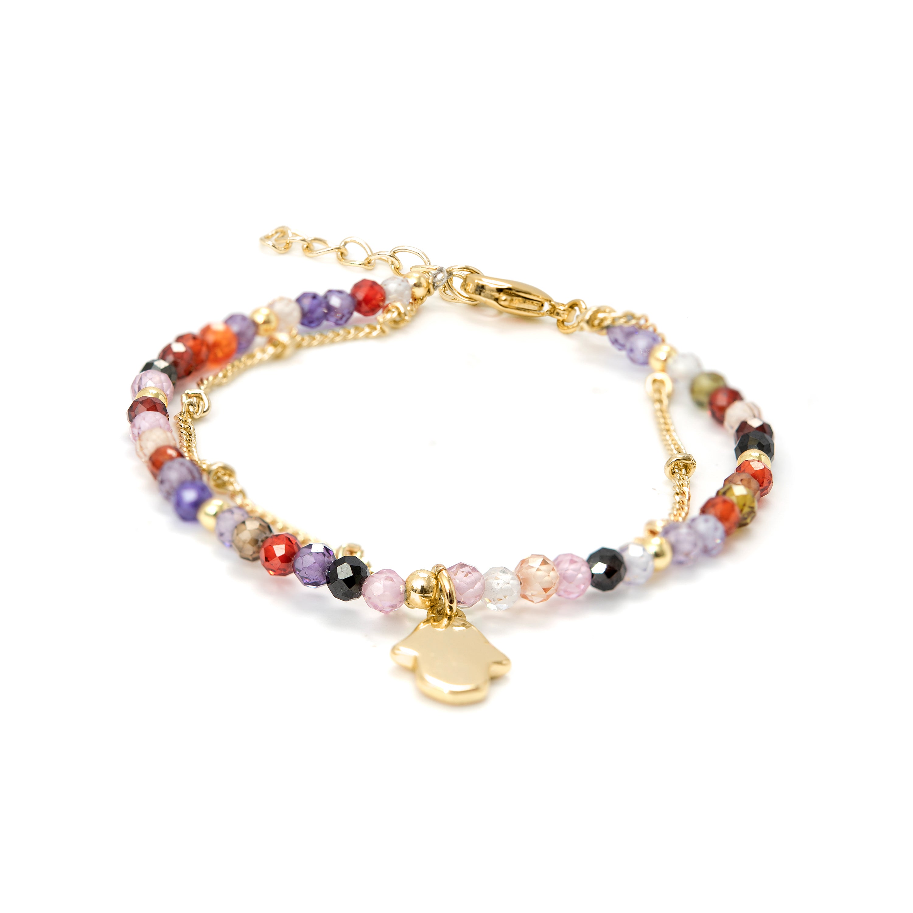 Multicolor Kristallarmband mit 18K Gelbgold-Finish - Raxsu