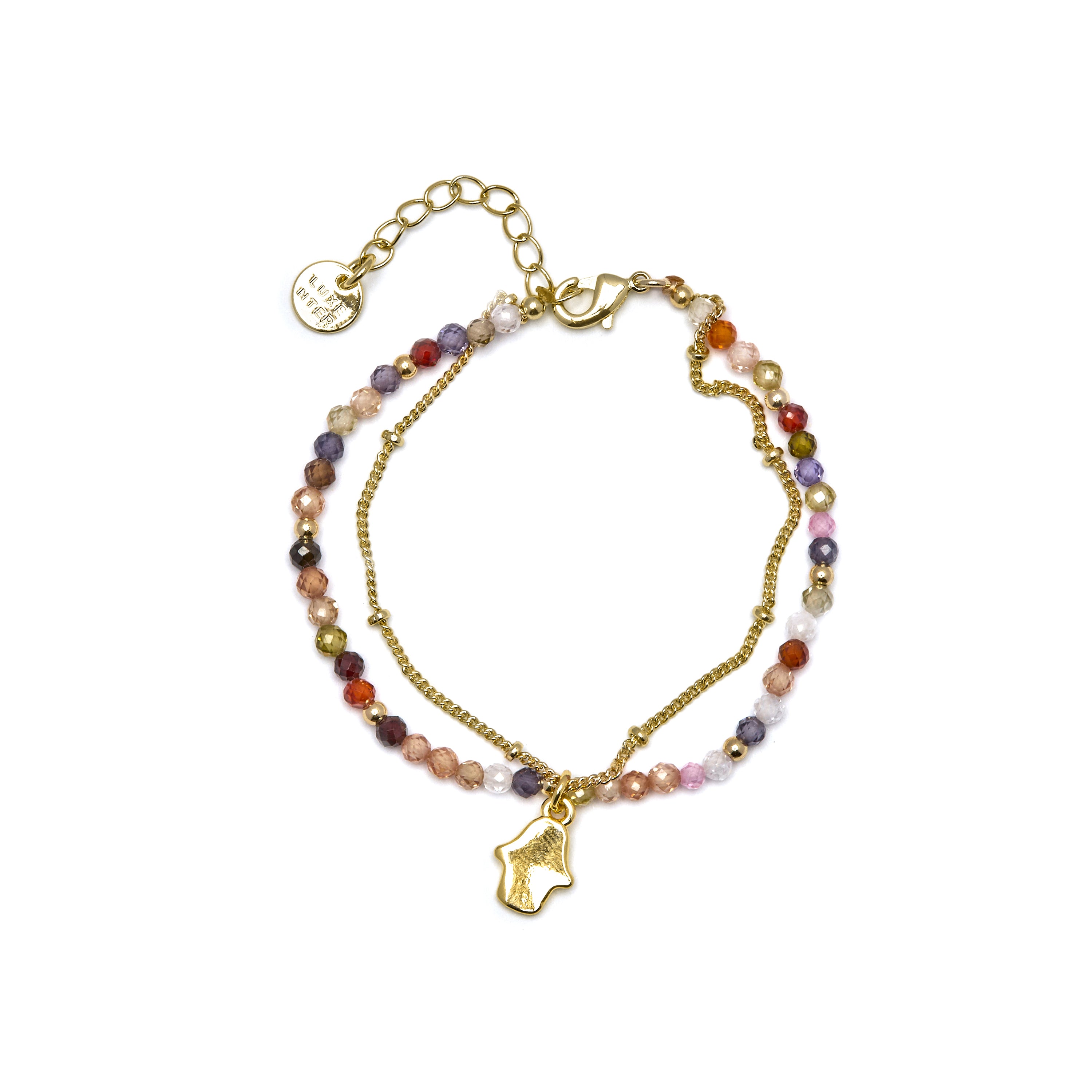 Multicolor Crystal Bracelet finished in 18K yellow gold - Raxsu