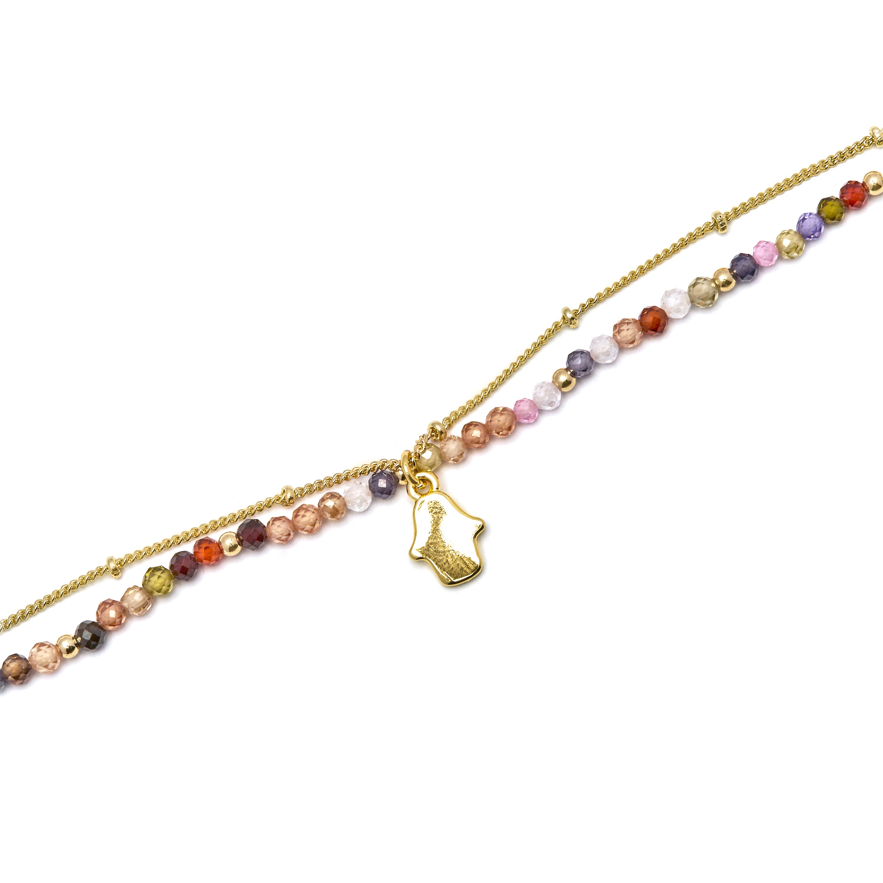 Multicolor Crystal Bracelet finished in 18K yellow gold - Raxsu
