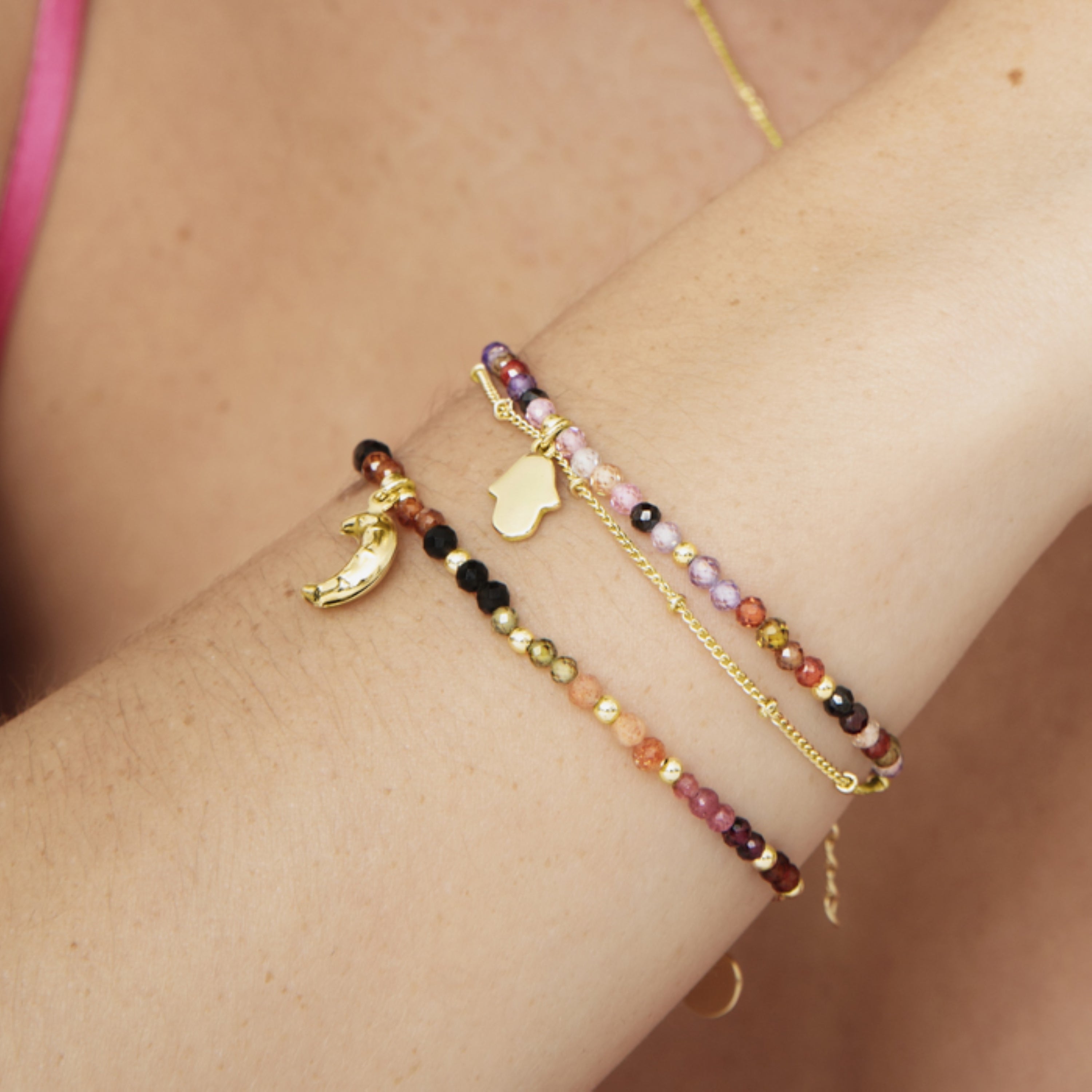 Multicolor Crystal Bracelet finished in 18K yellow gold - Raxsu