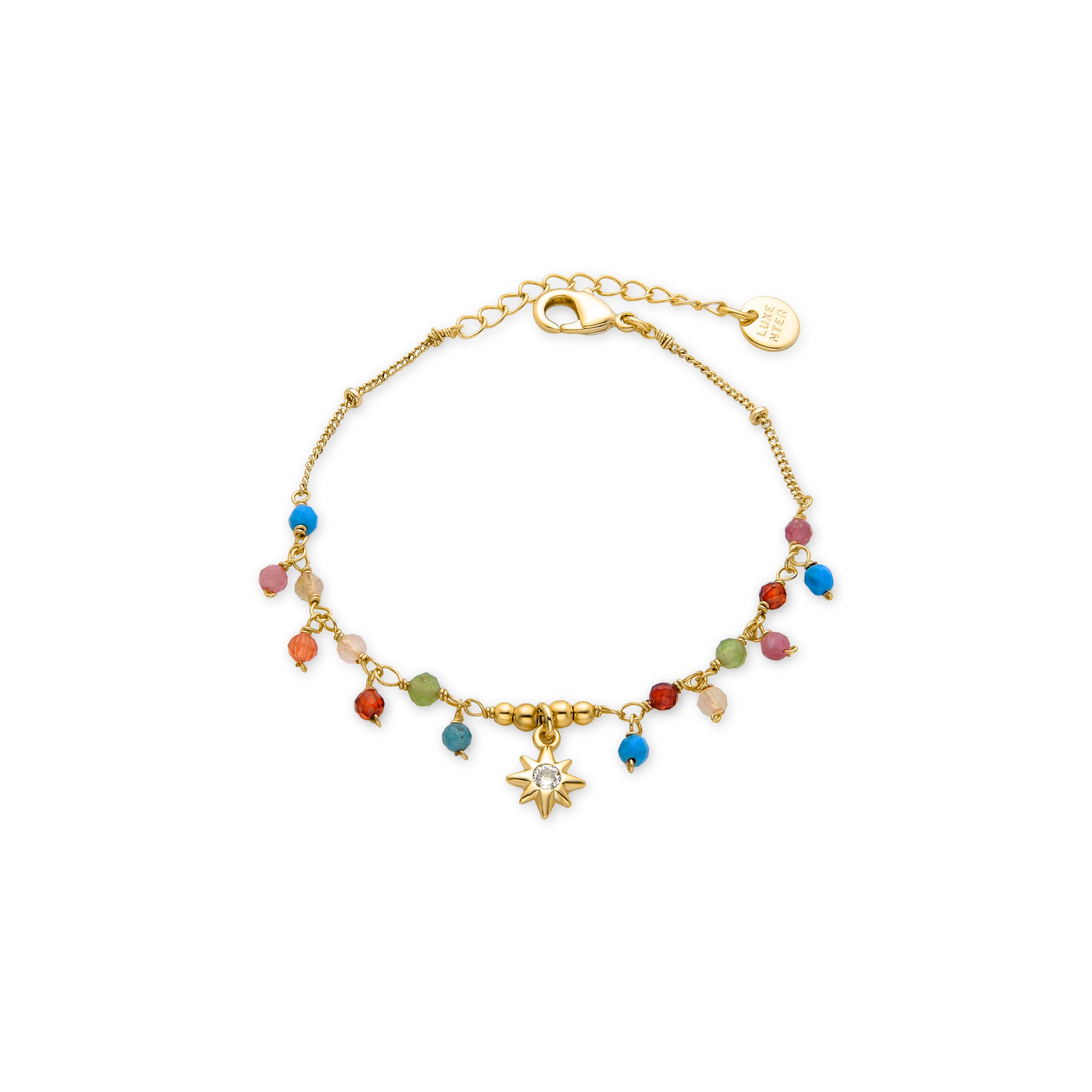 Pulsera de Cristal Multicolor acabada en oro amarillo de 18K - Wyrm