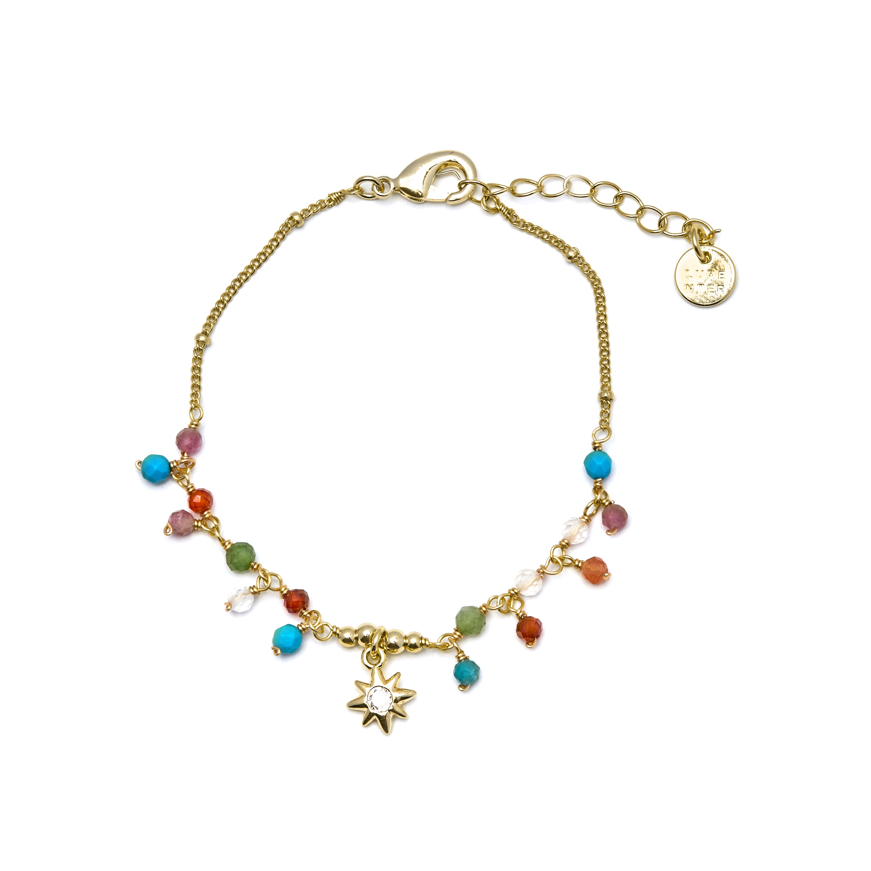 Pulsera de Cristal Multicolor acabada en oro amarillo de 18K - Wyrm