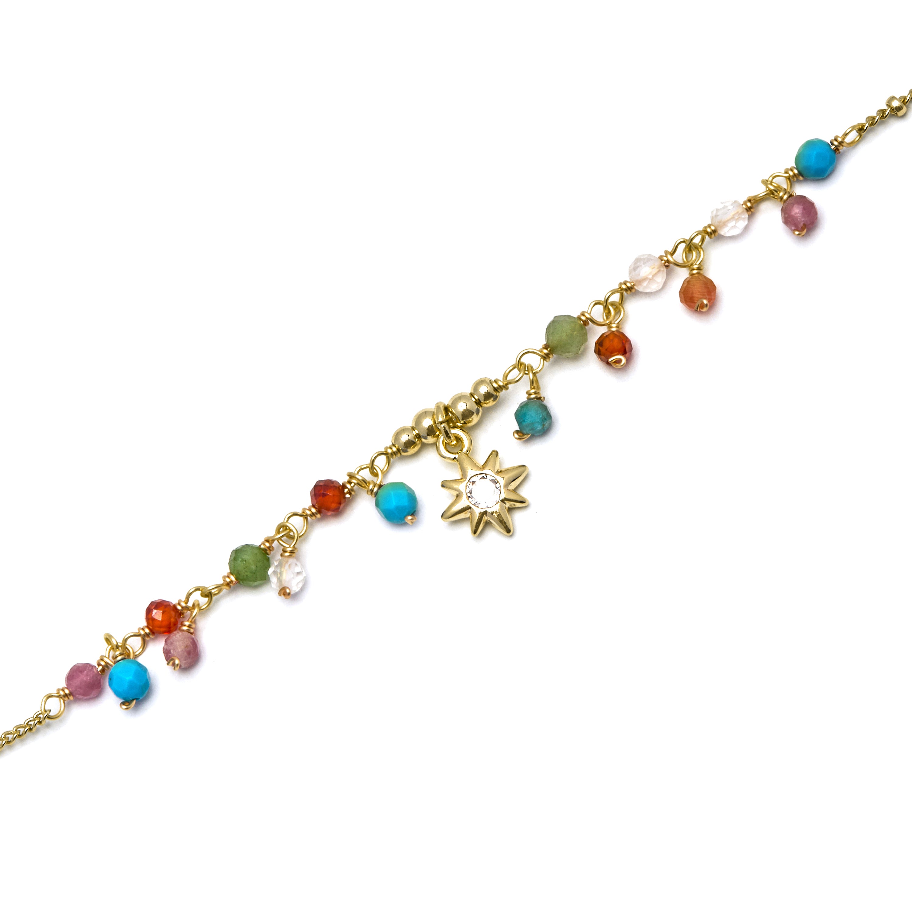 Pulsera de Cristal Multicolor acabada en oro amarillo de 18K - Wyrm