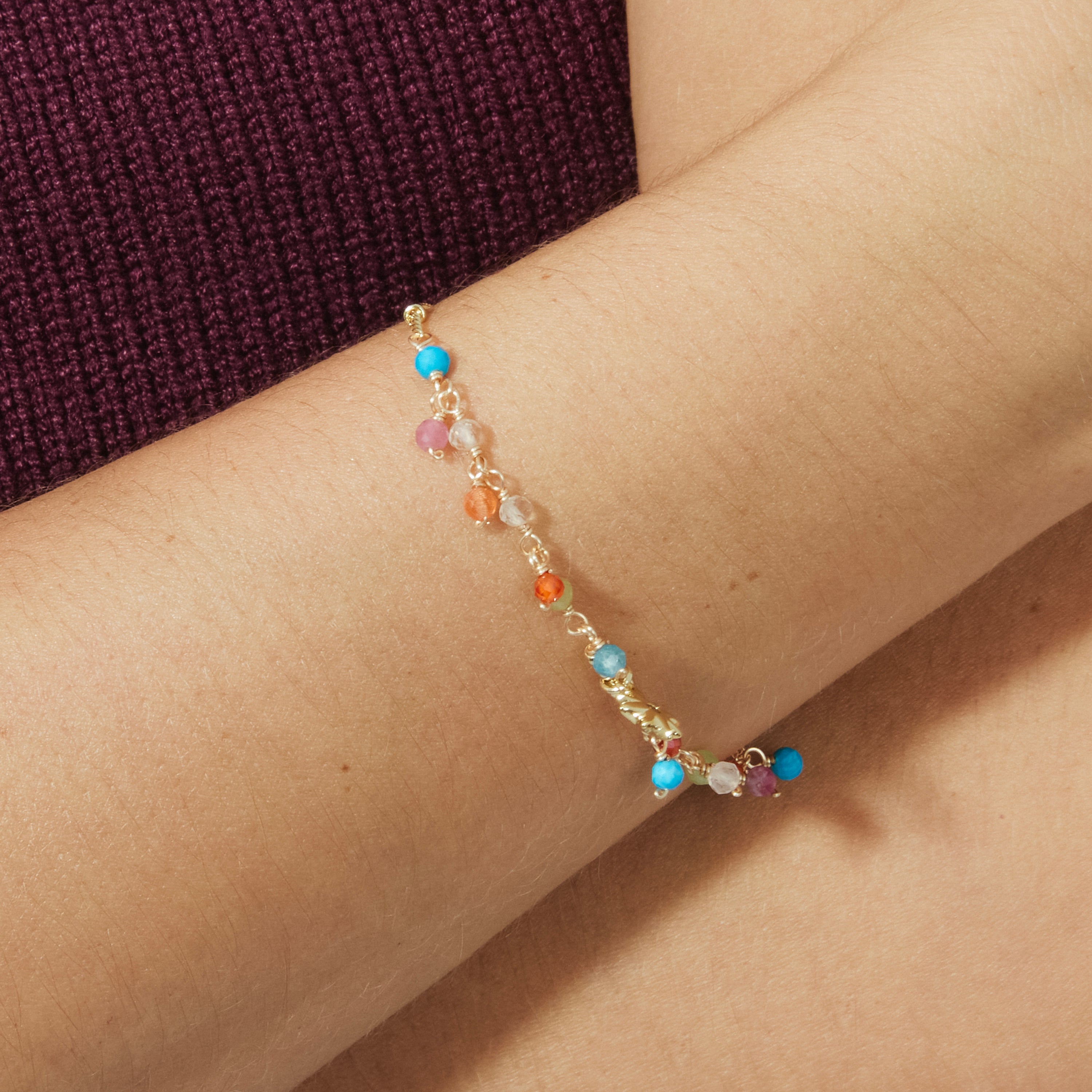 Pulsera de Cristal Multicolor acabada en oro amarillo de 18K - Wyrm