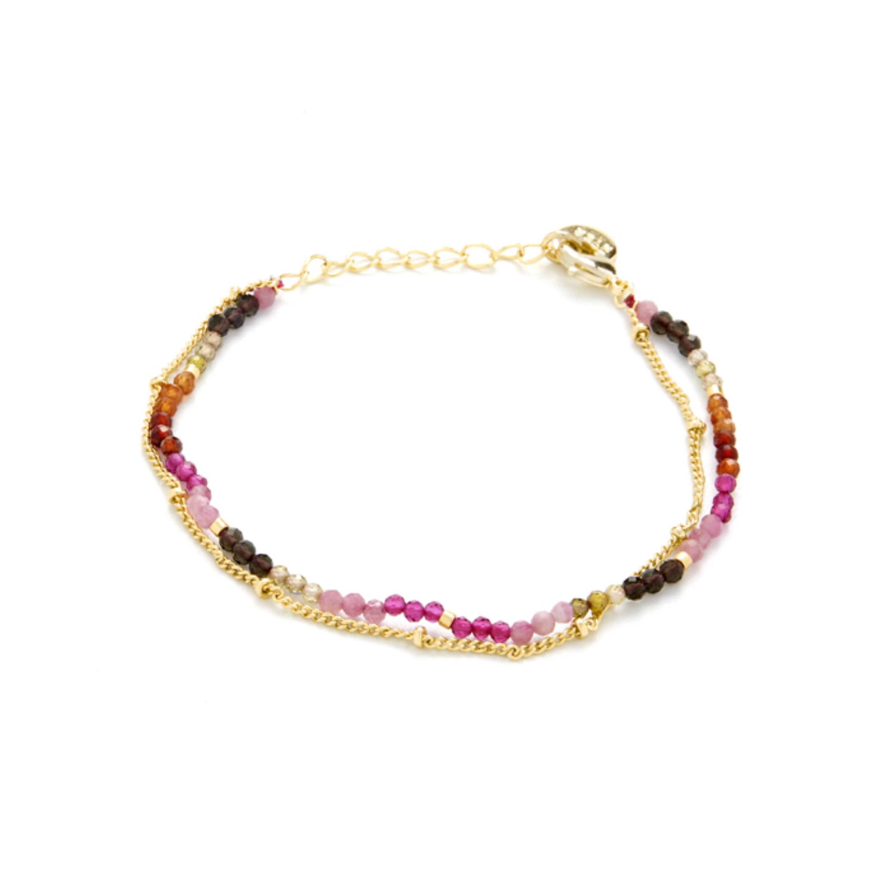 Pulseira de Turmalina Multicolor acabada em ouro amarelo 18K - Aiel