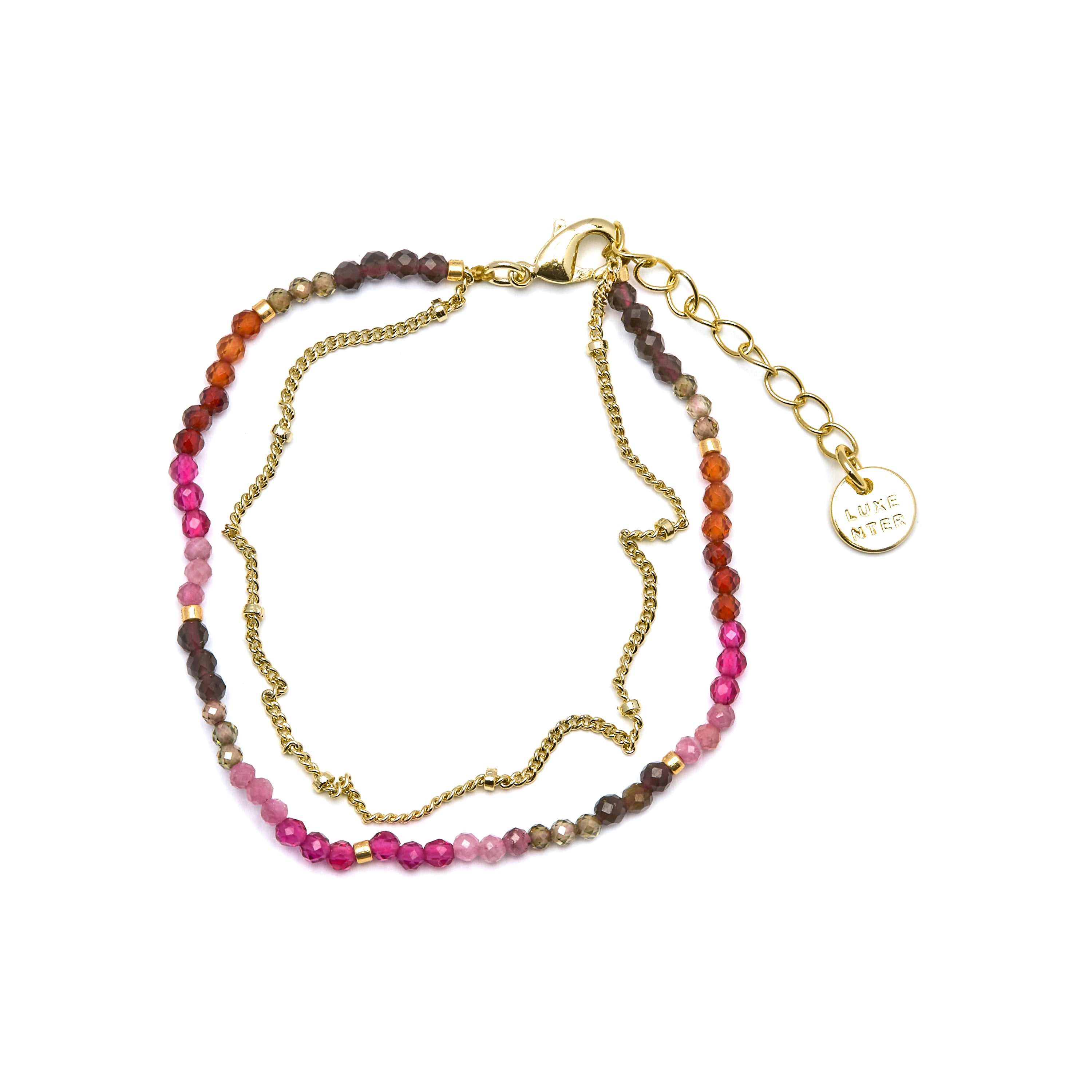 Pulseira de Turmalina Multicolor acabada em ouro amarelo 18K - Aiel