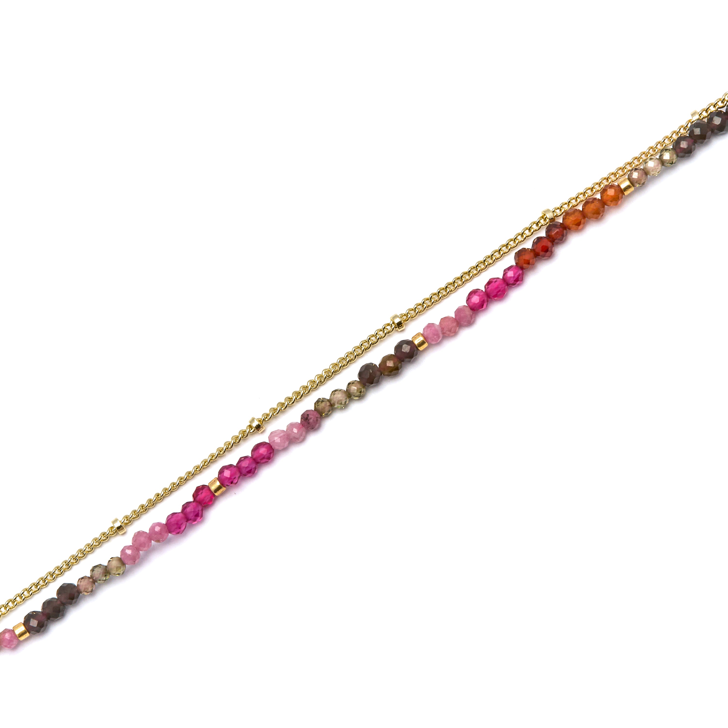 Pulseira de Turmalina Multicolor acabada em ouro amarelo 18K - Aiel