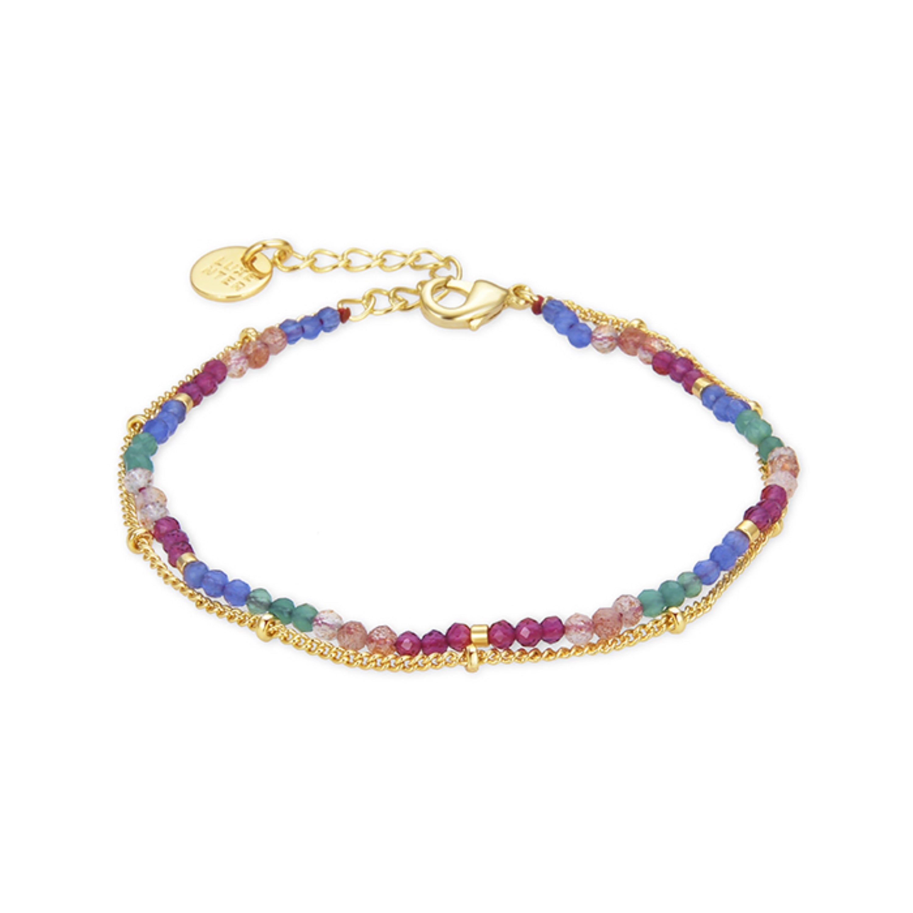 Pulsera de Cristal Multicolor acabada en oro amarillo 18K - Aiel