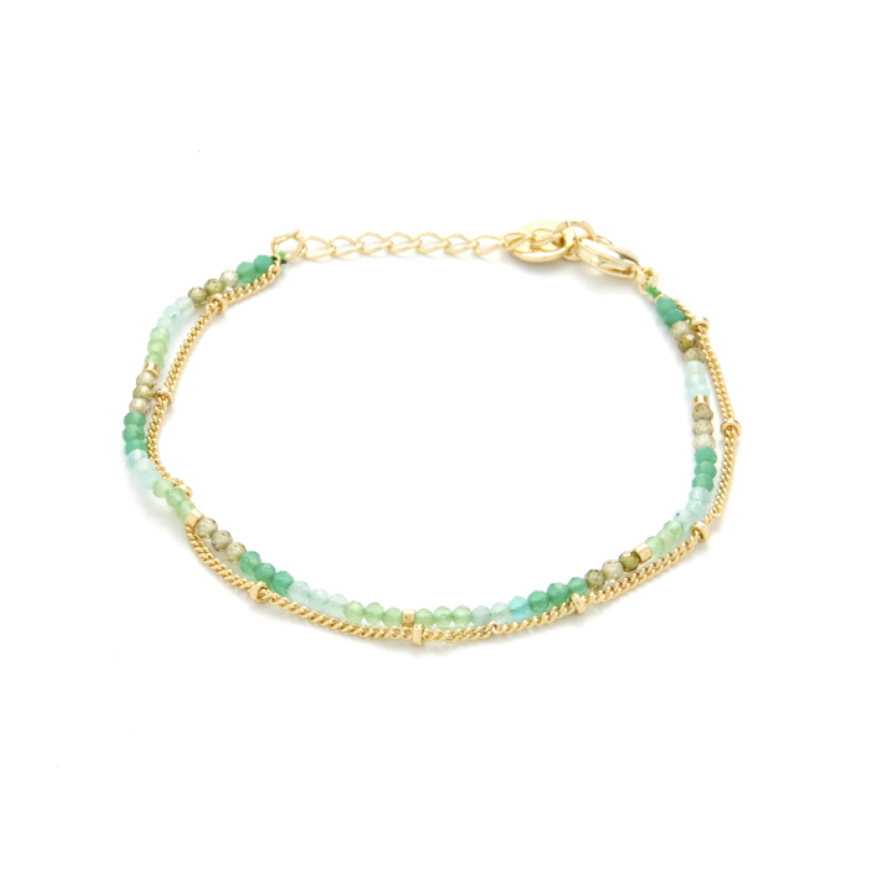 Bracelet en cristal vert fini en or jaune 18K - Aiel