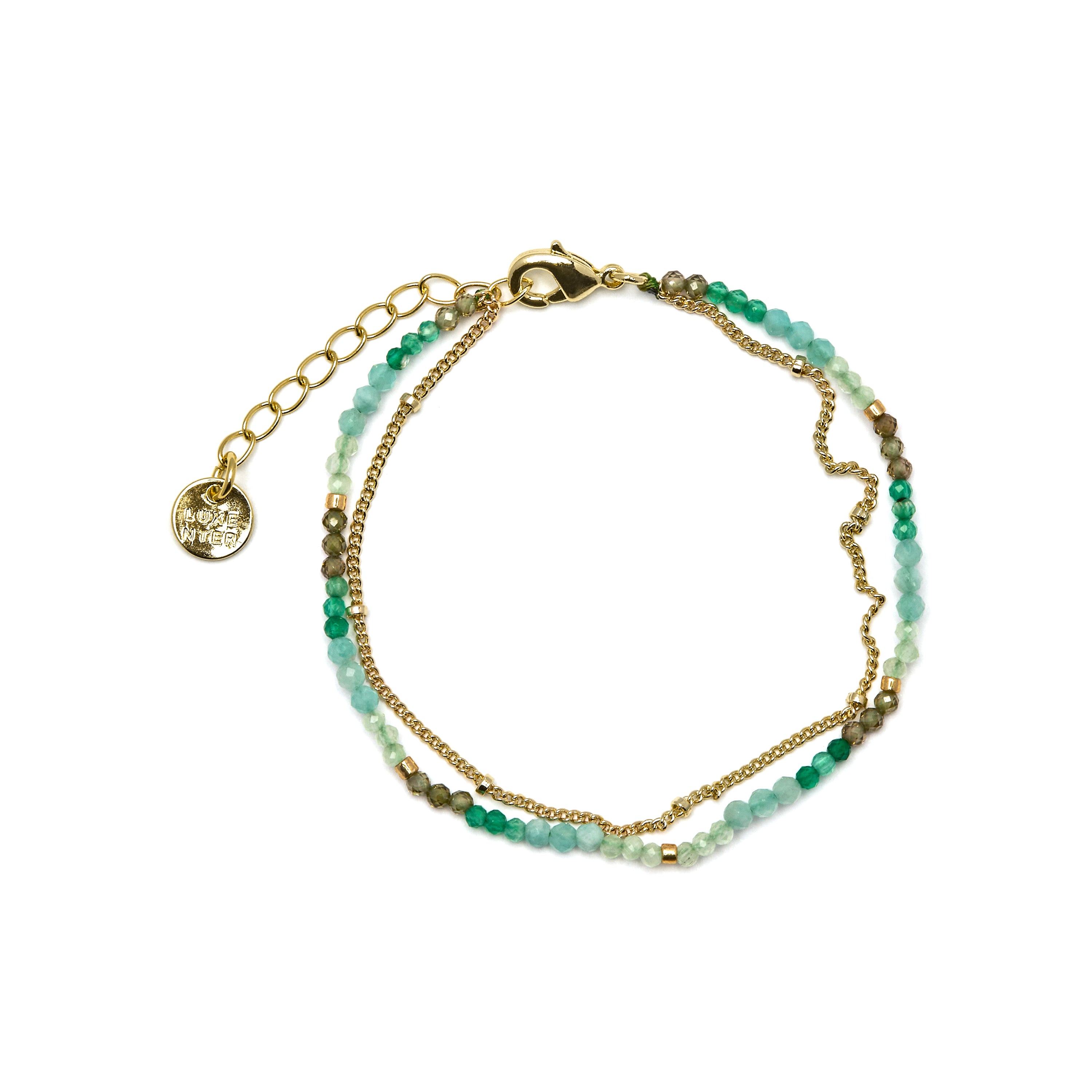 Bracelet en cristal vert fini en or jaune 18K - Aiel