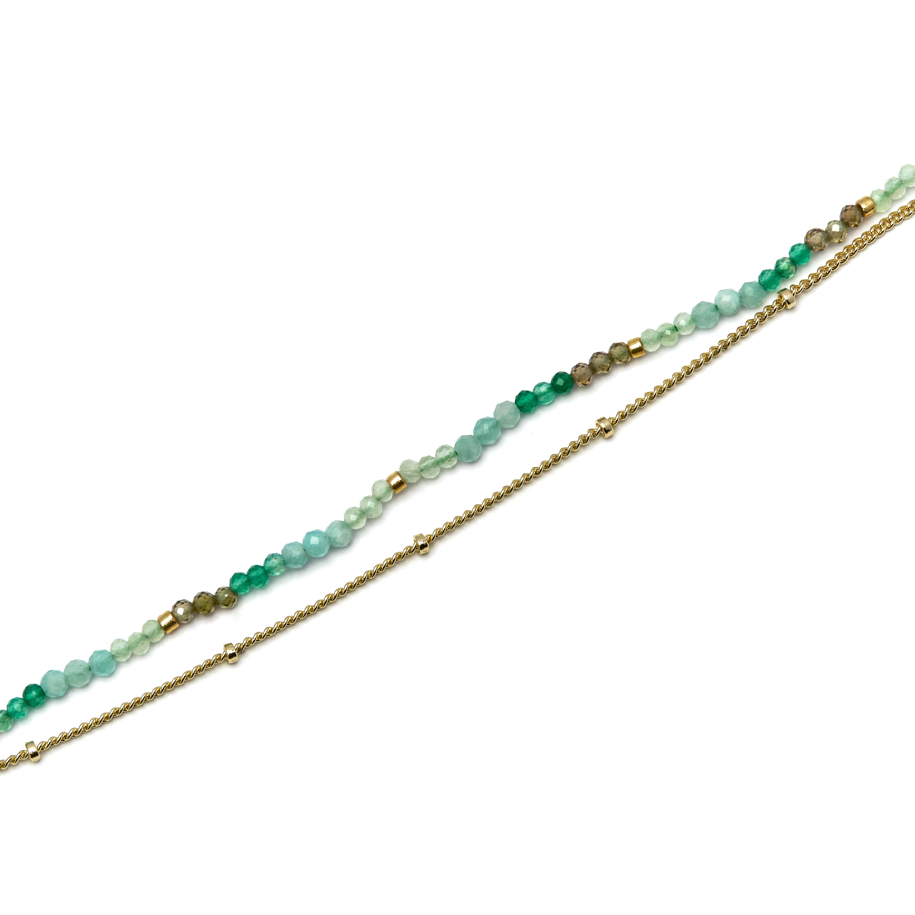 Bracelet en cristal vert fini en or jaune 18K - Aiel