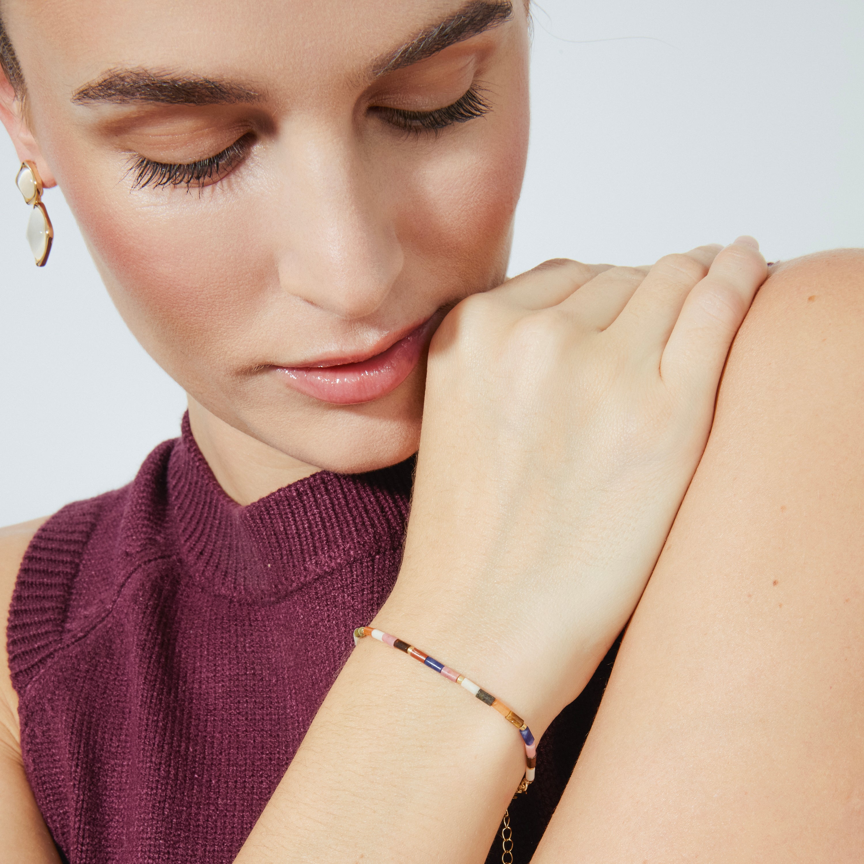 Pulsera de Turmalina Multicolor acabada en oro amarillo 18K - Shau