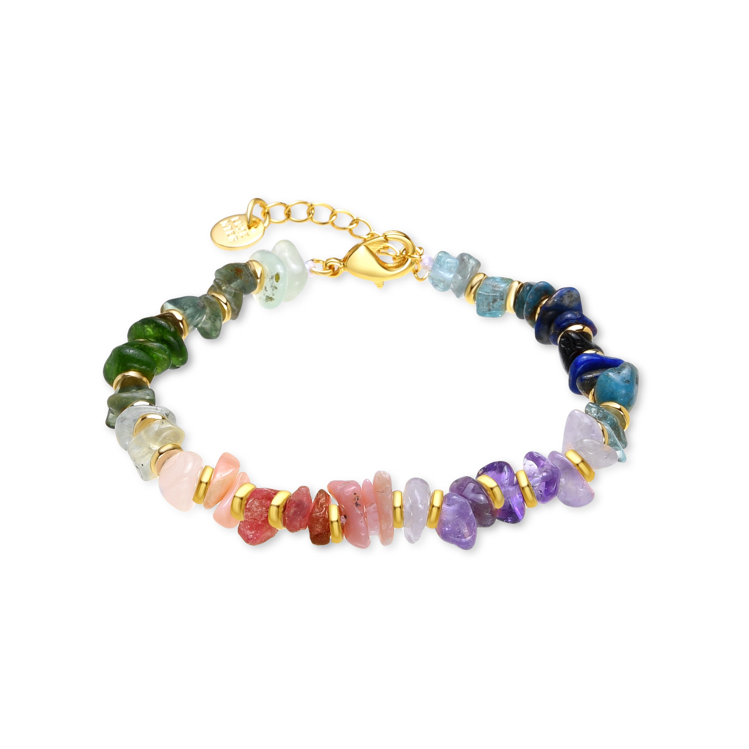 Pulsera de Fluorita acabada en oro amarillo 18K - Diri