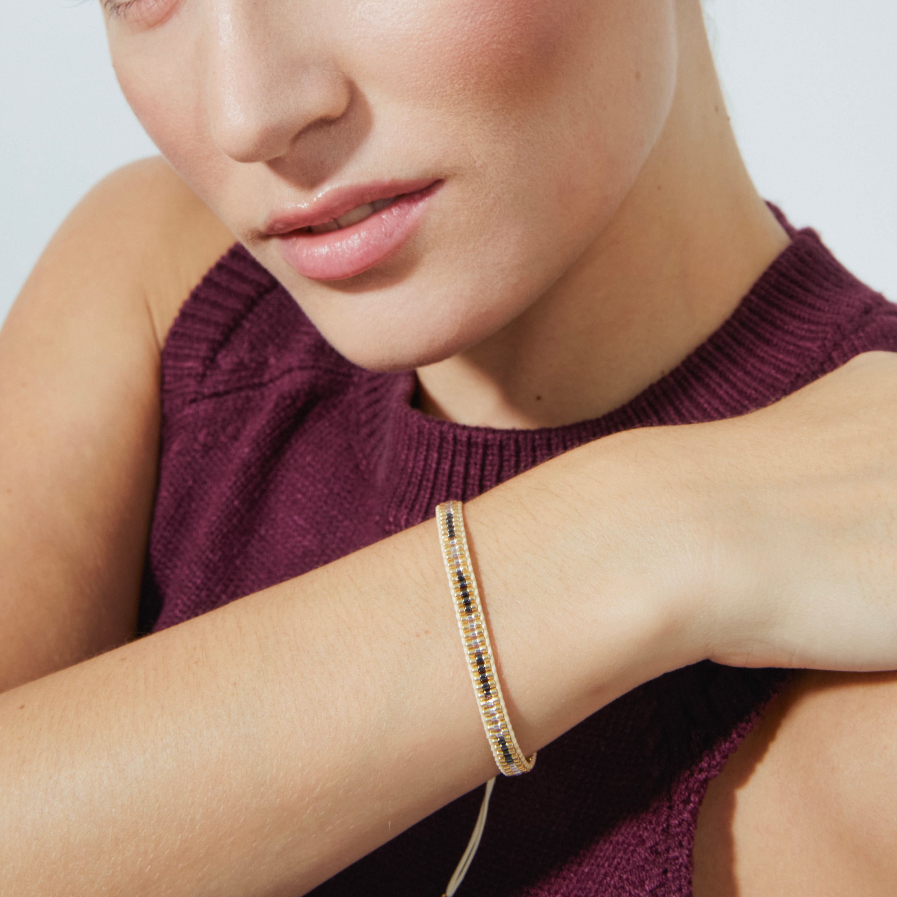 Pulsera de Cristal Multicolor acabada en oro amarillo 18K - Emeri