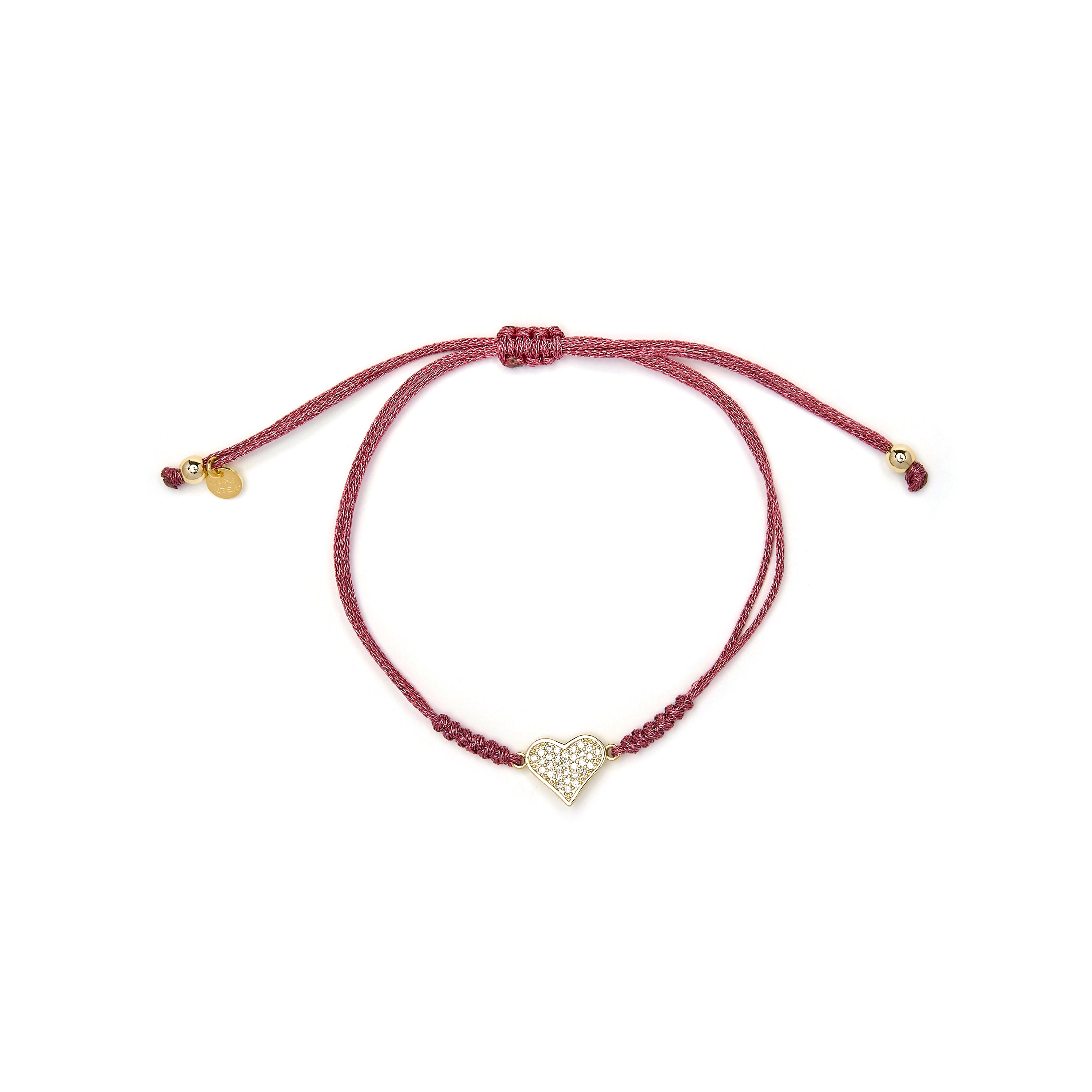Bracelet finition or jaune 18k et zircon brillant - Heart
