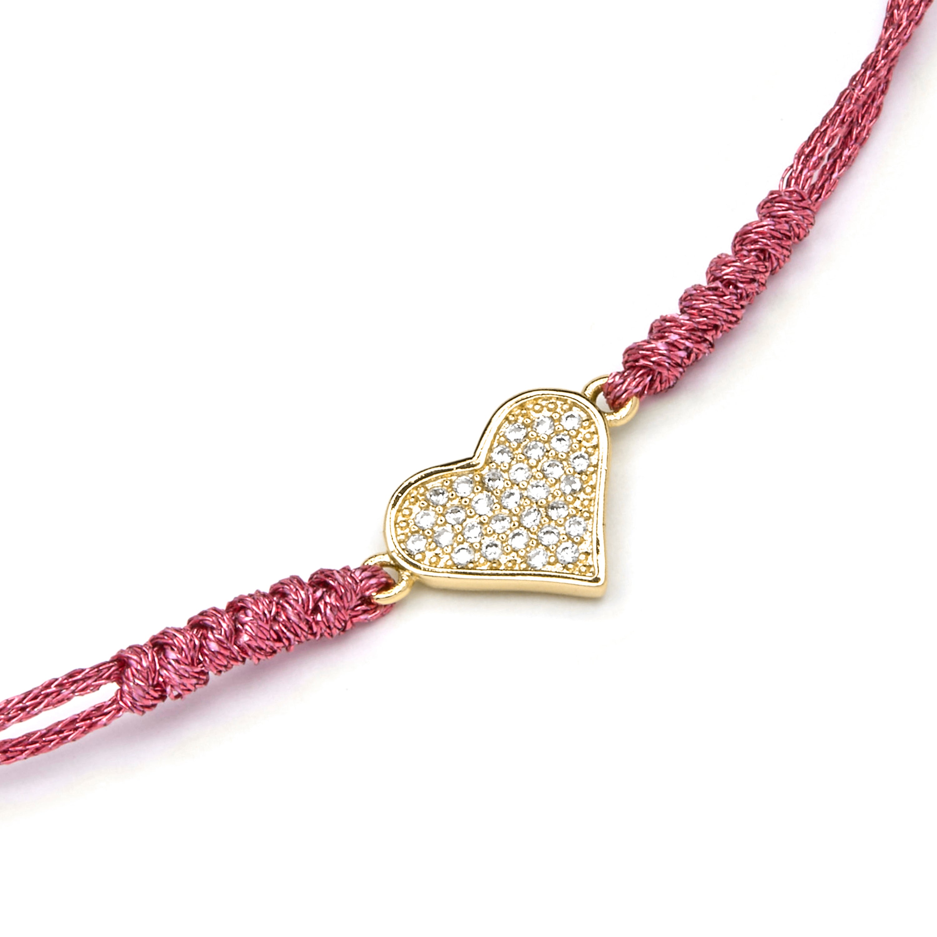 Bracelet finition or jaune 18k et zircon brillant - Heart