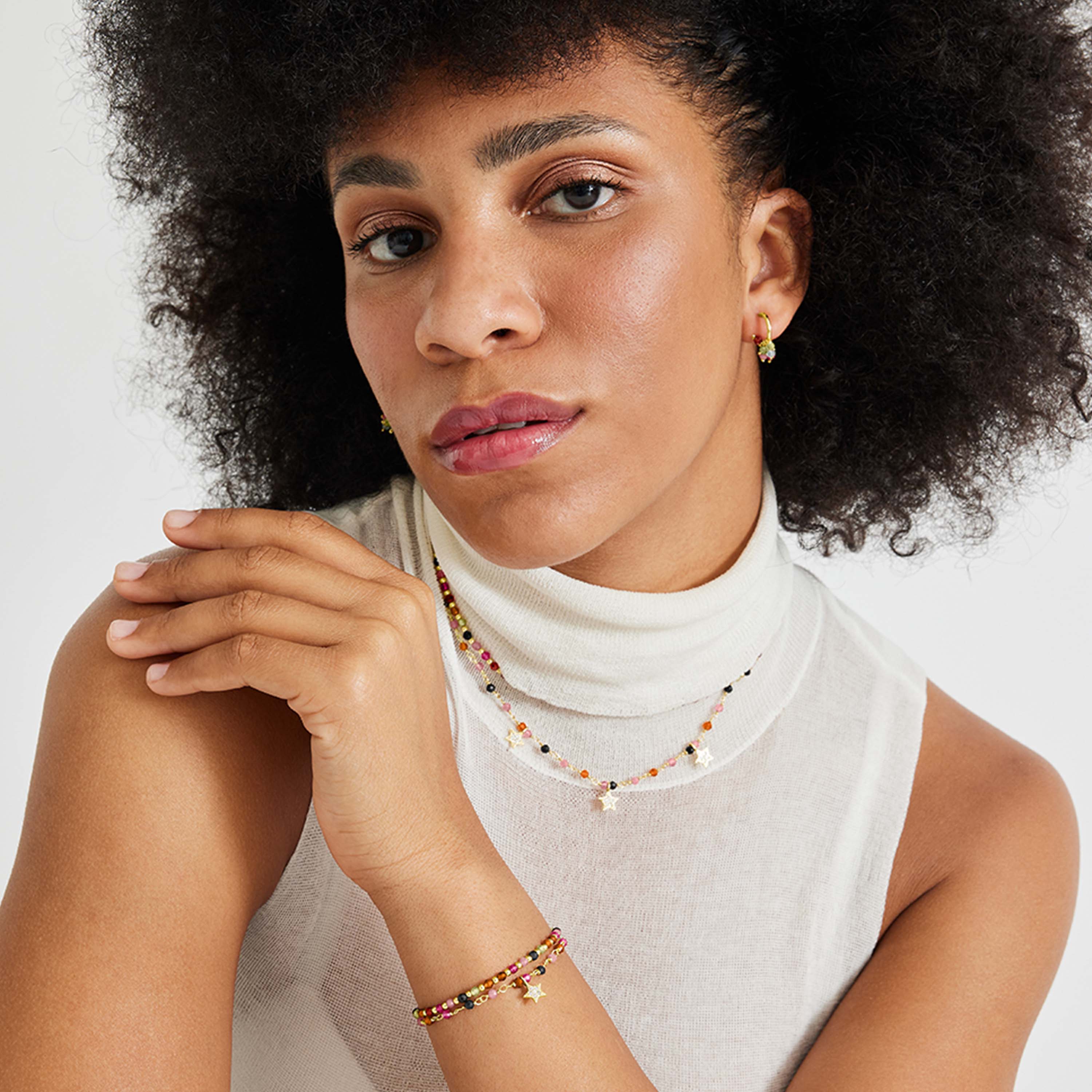 Multicolor Crystal Bracelet finished in 18K yellow gold - Ryfos