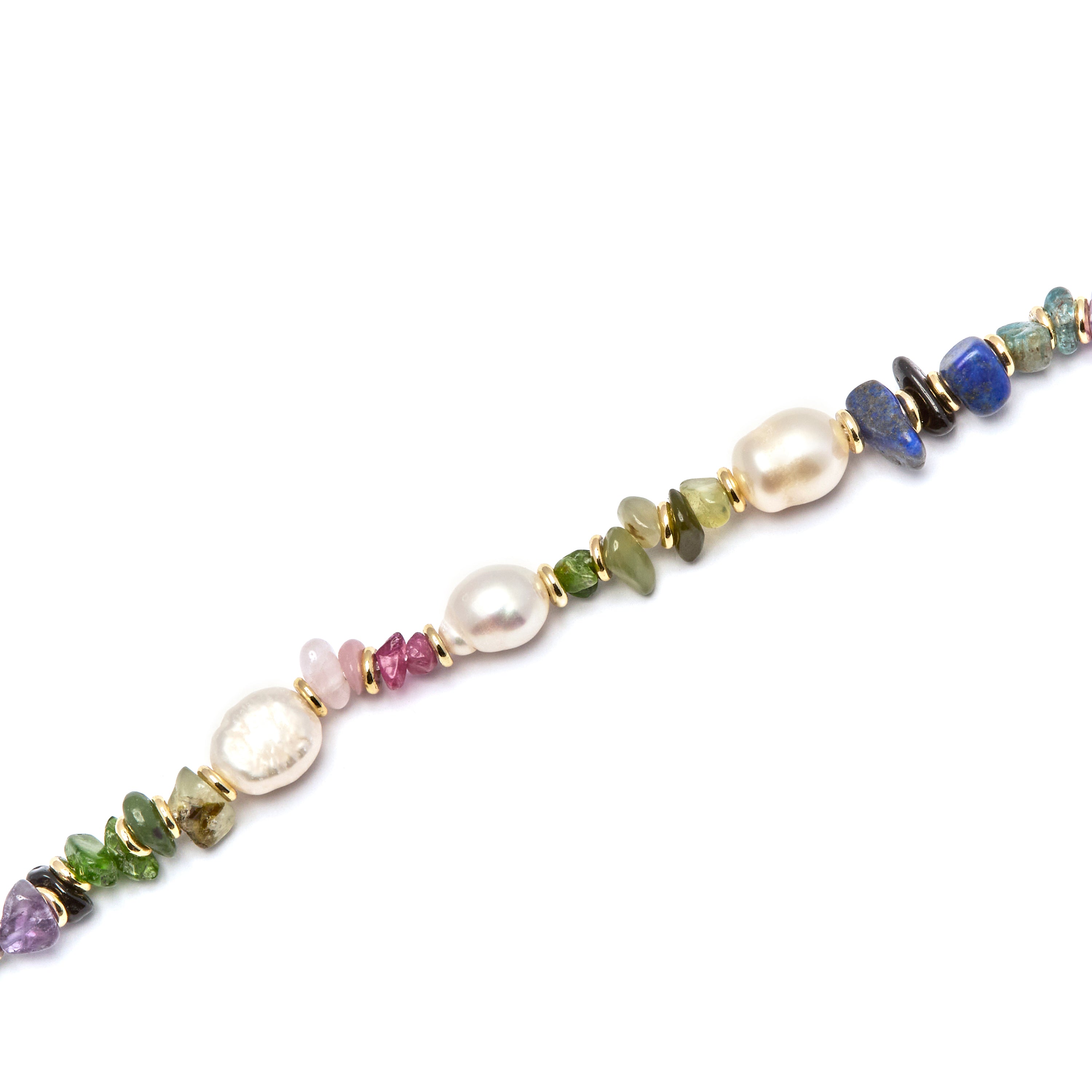 Pulsera de Multicolor Piedra Natural acabada en oro amarillo 18K - Kasyo