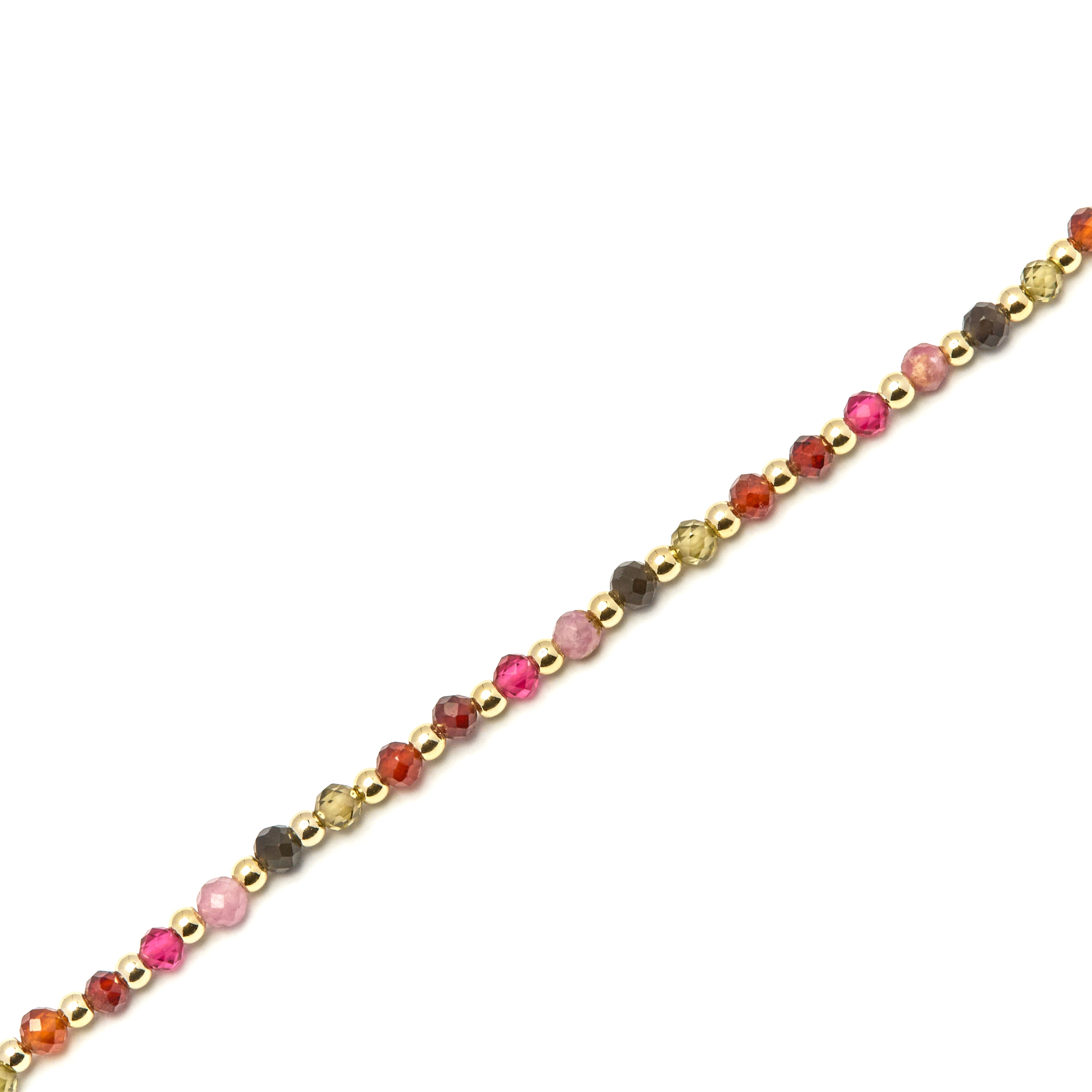 Pulseira de Cristal Multicolor acabada em ouro amarelo 18K - Irfoa