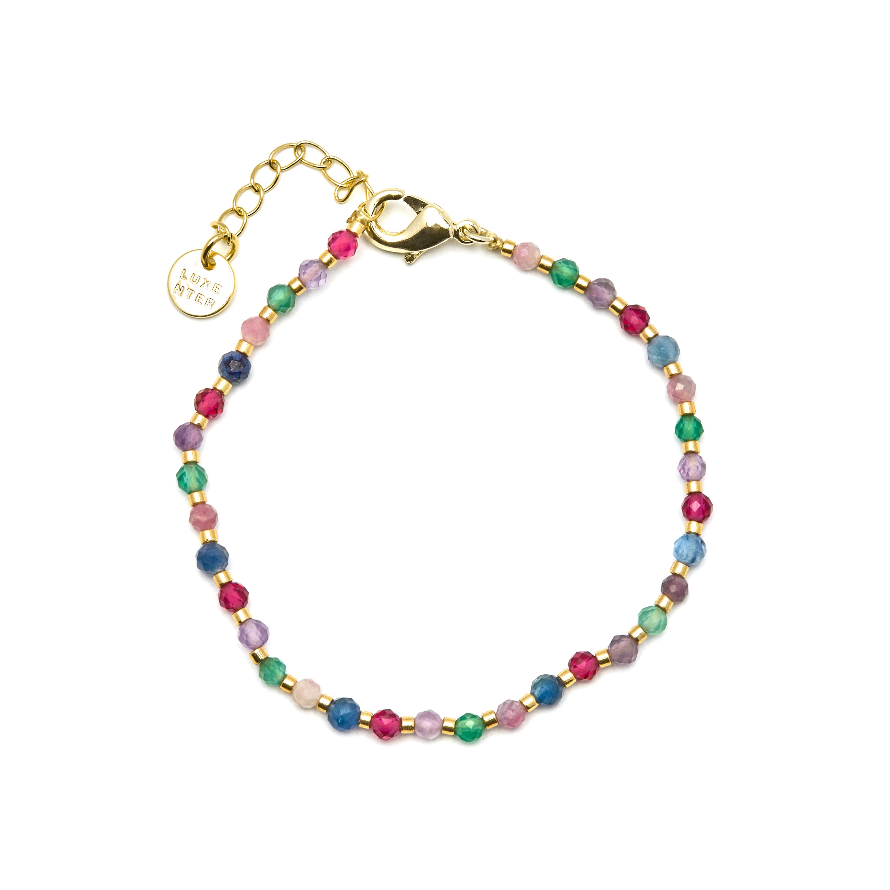 Multicolor Kristallarmband mit 18K Gelbgold-Finish - Aiel