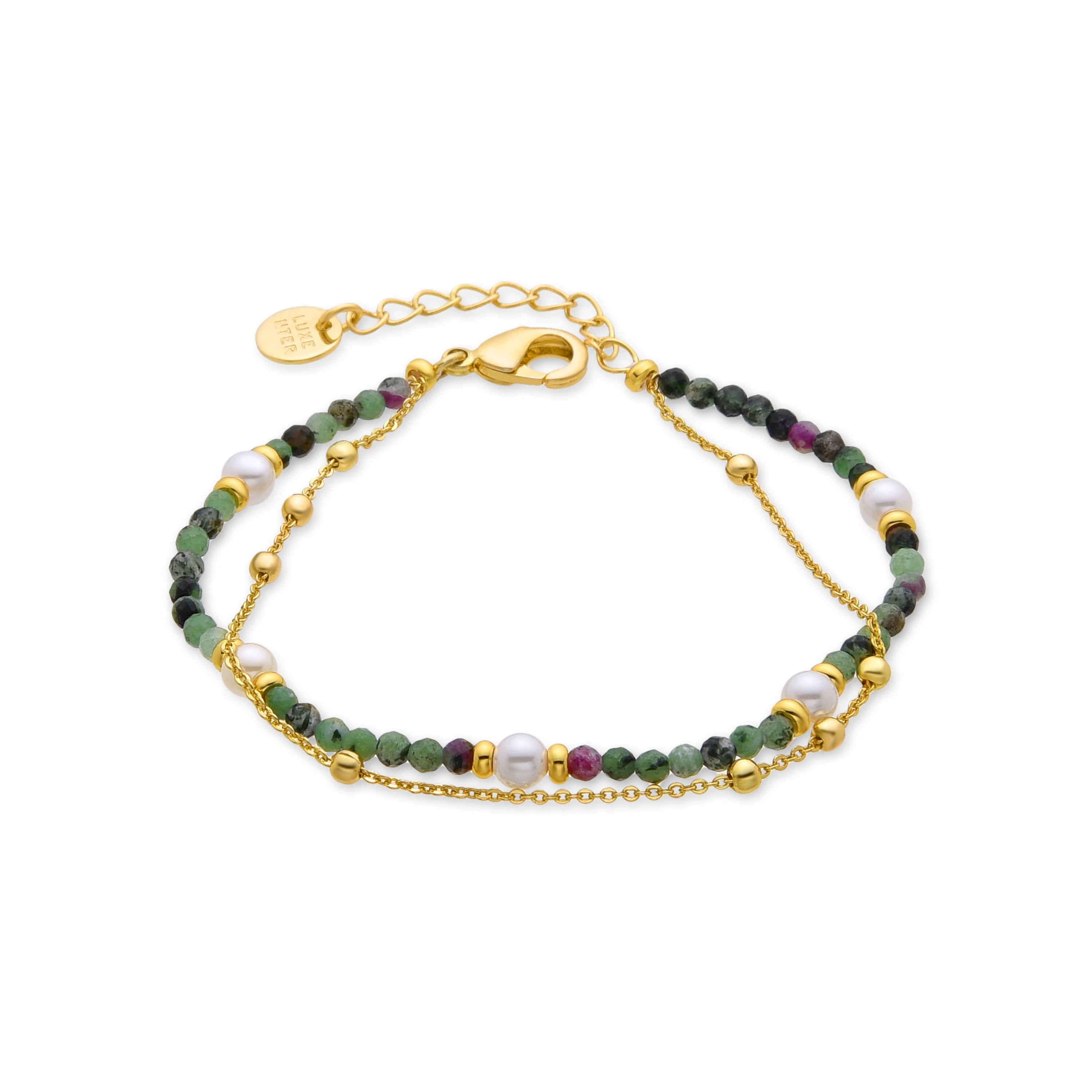 Pulsera de Perla Blanca acabada en oro amarillo 18K - Rayja