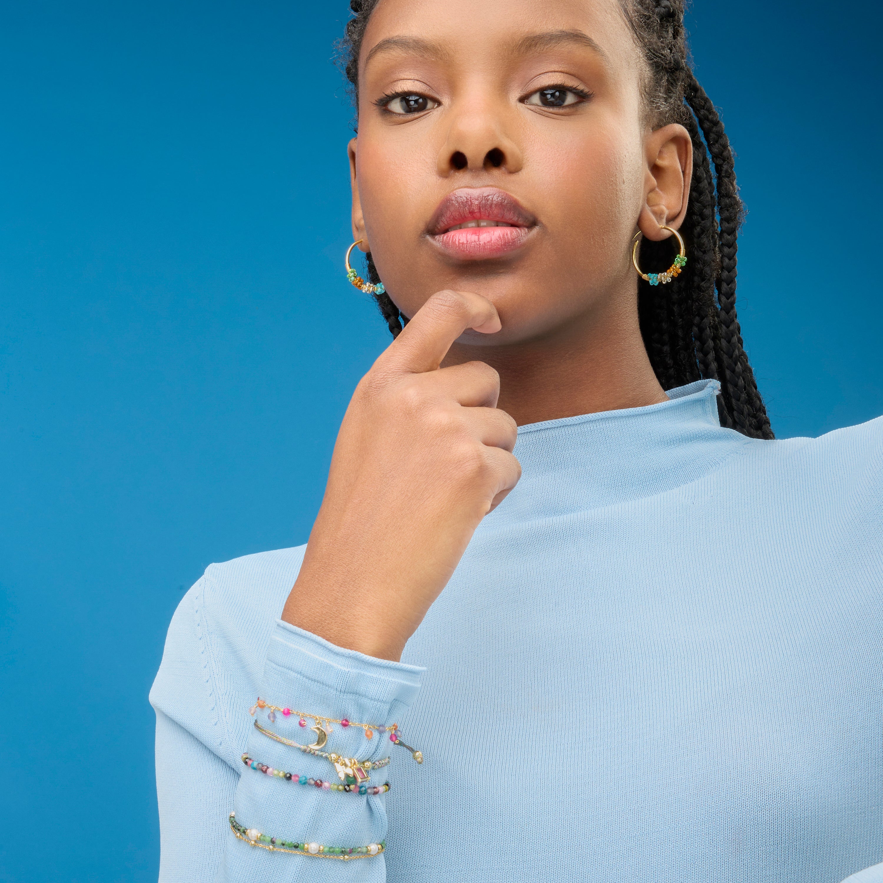 Perlenarmband aus weißer Perle mit 18K Gelbgold-Finish - Rayja