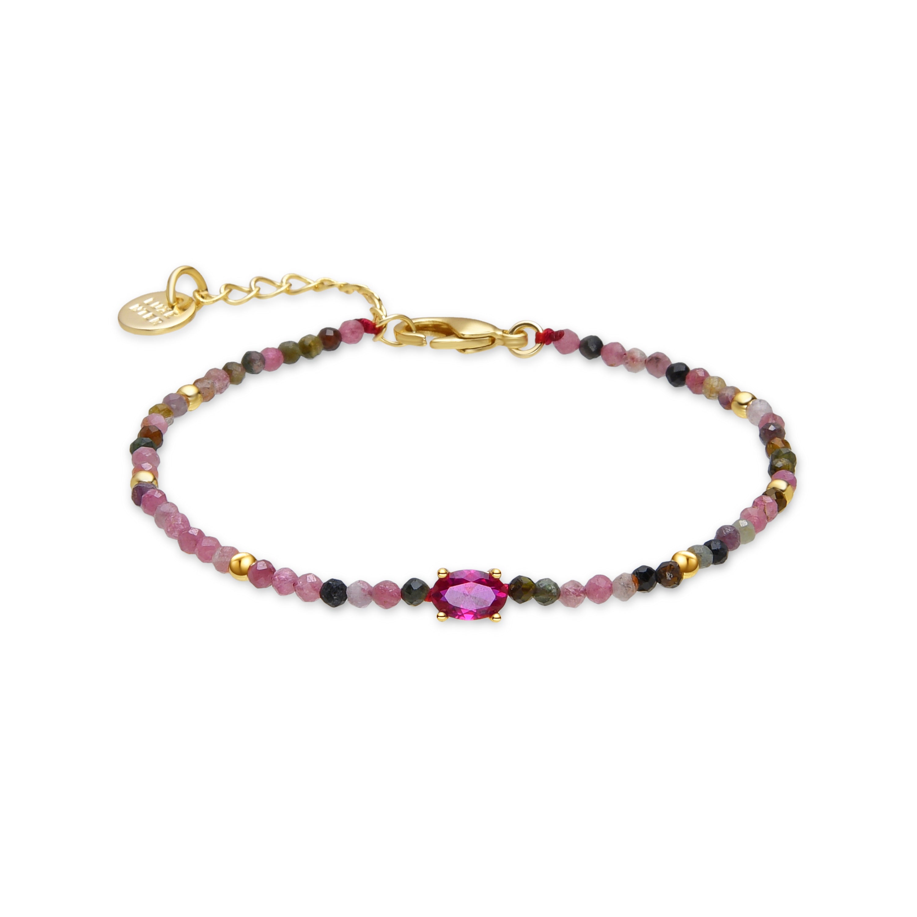 Bracelet en tourmaline multicolore fini en or jaune 18K - Baim