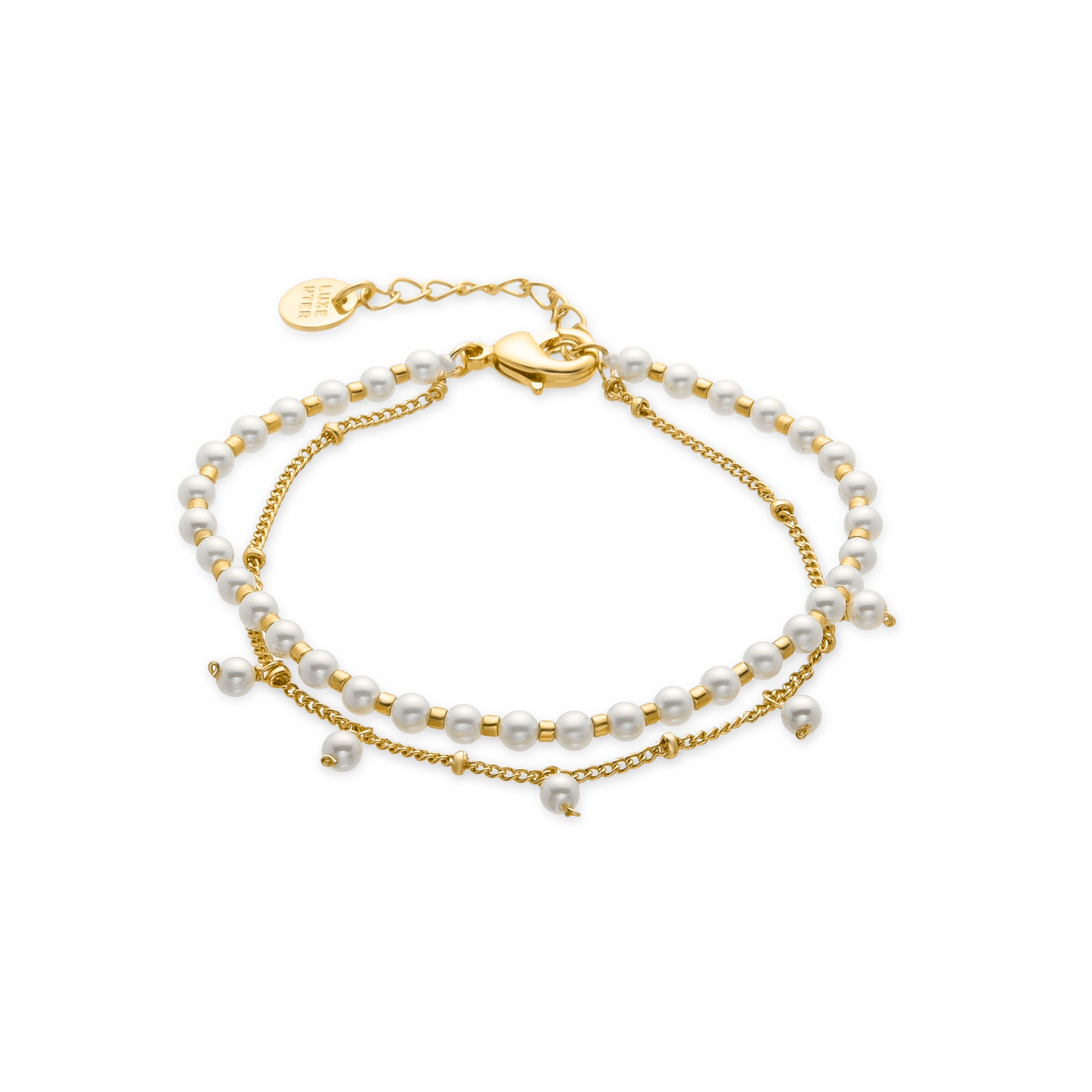 Pulsera de Perla Blanca acabada en oro amarillo 18K - Subri