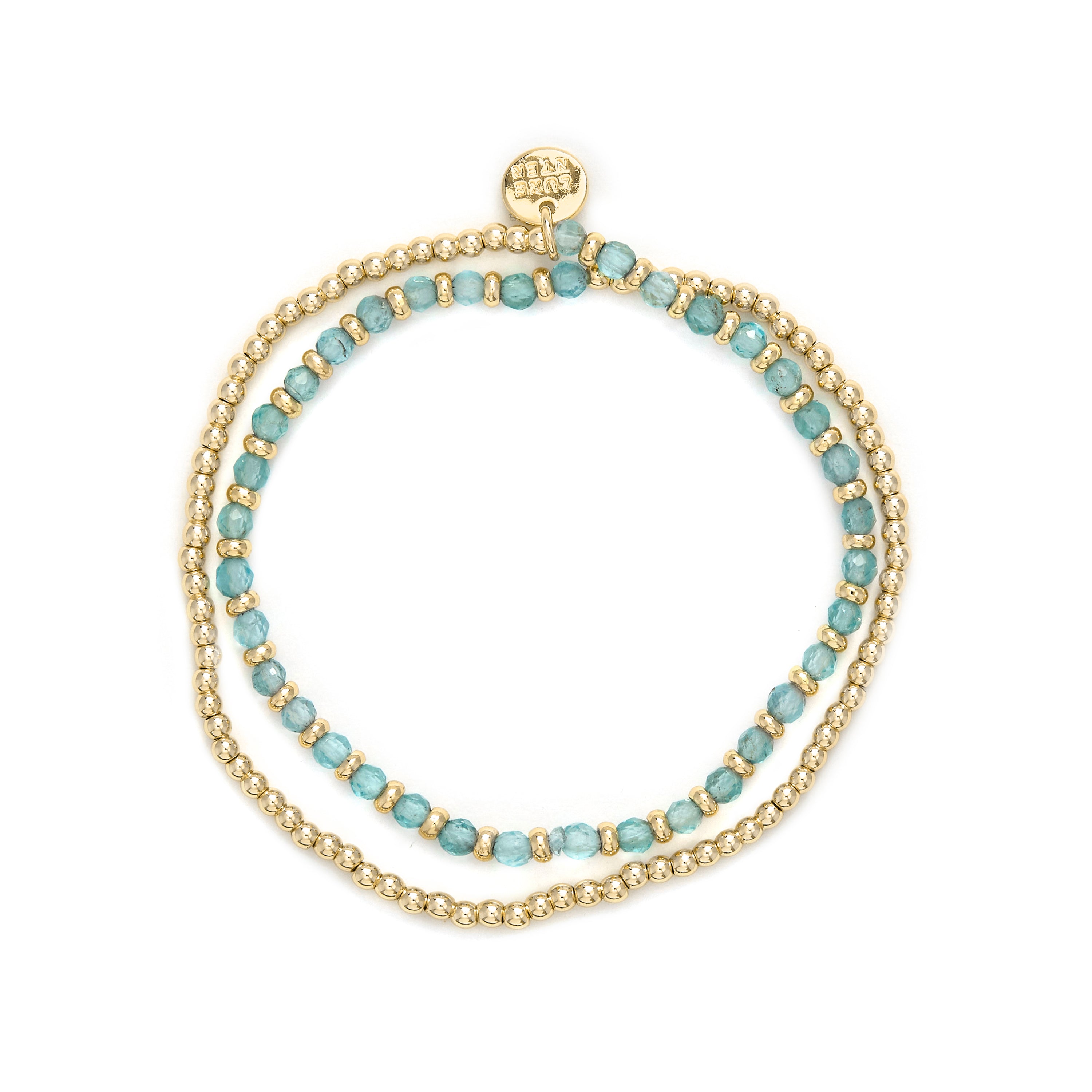 Bracciale in Cristallo Blu finito in oro giallo 18K - Zira