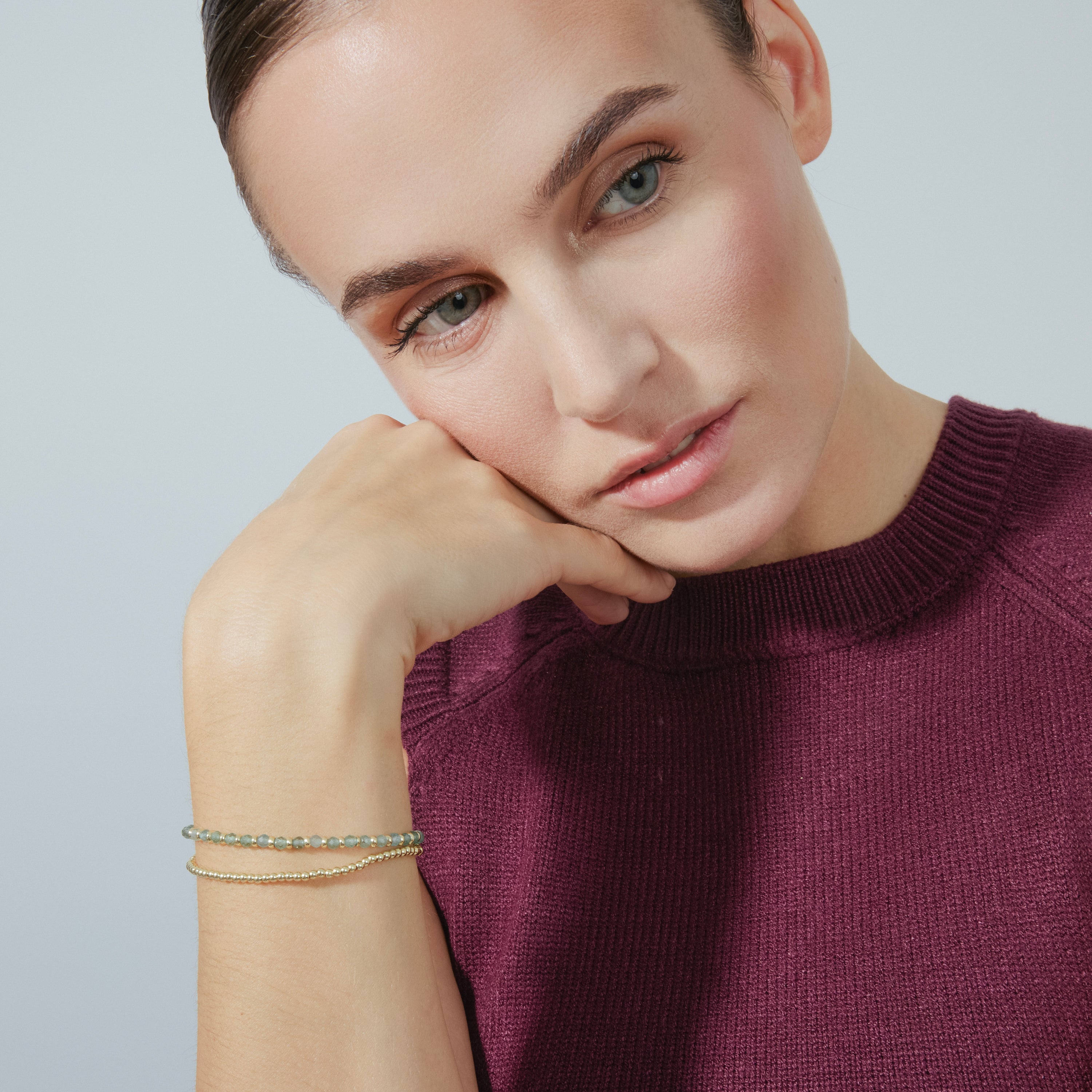 Blue Crystal Bracelet finished in 18K yellow gold - Zira
