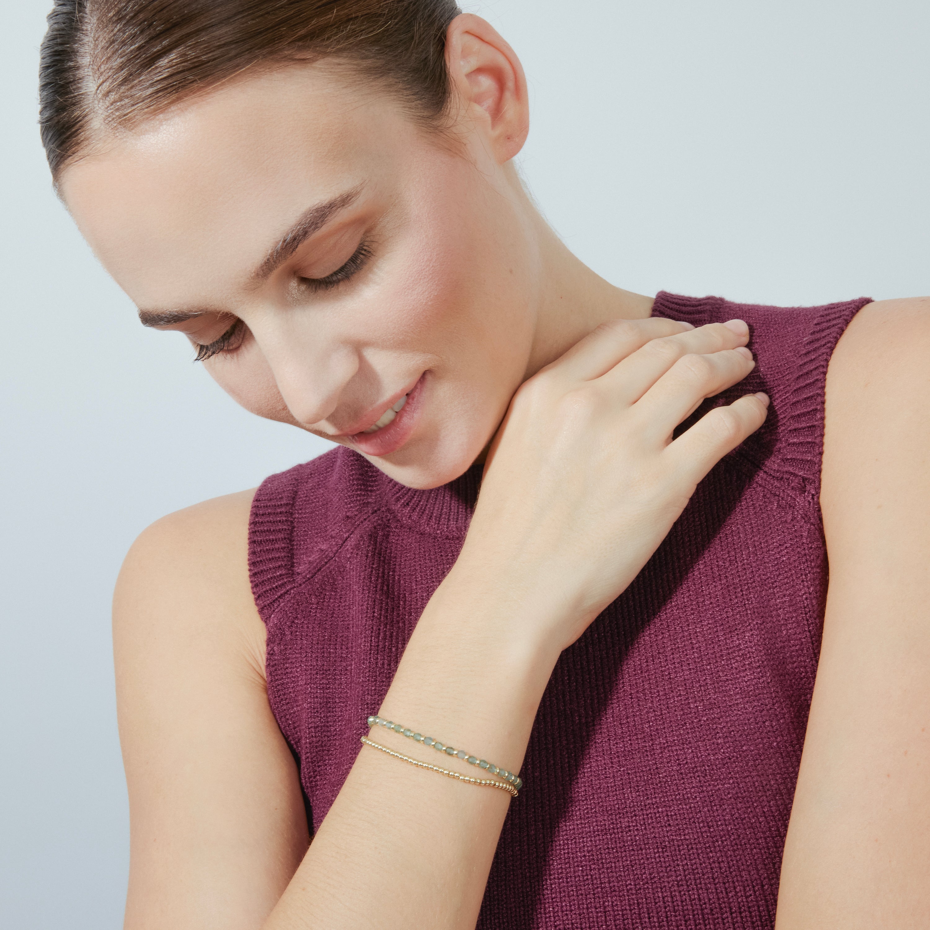 Bracciale in Cristallo Blu finito in oro giallo 18K - Zira