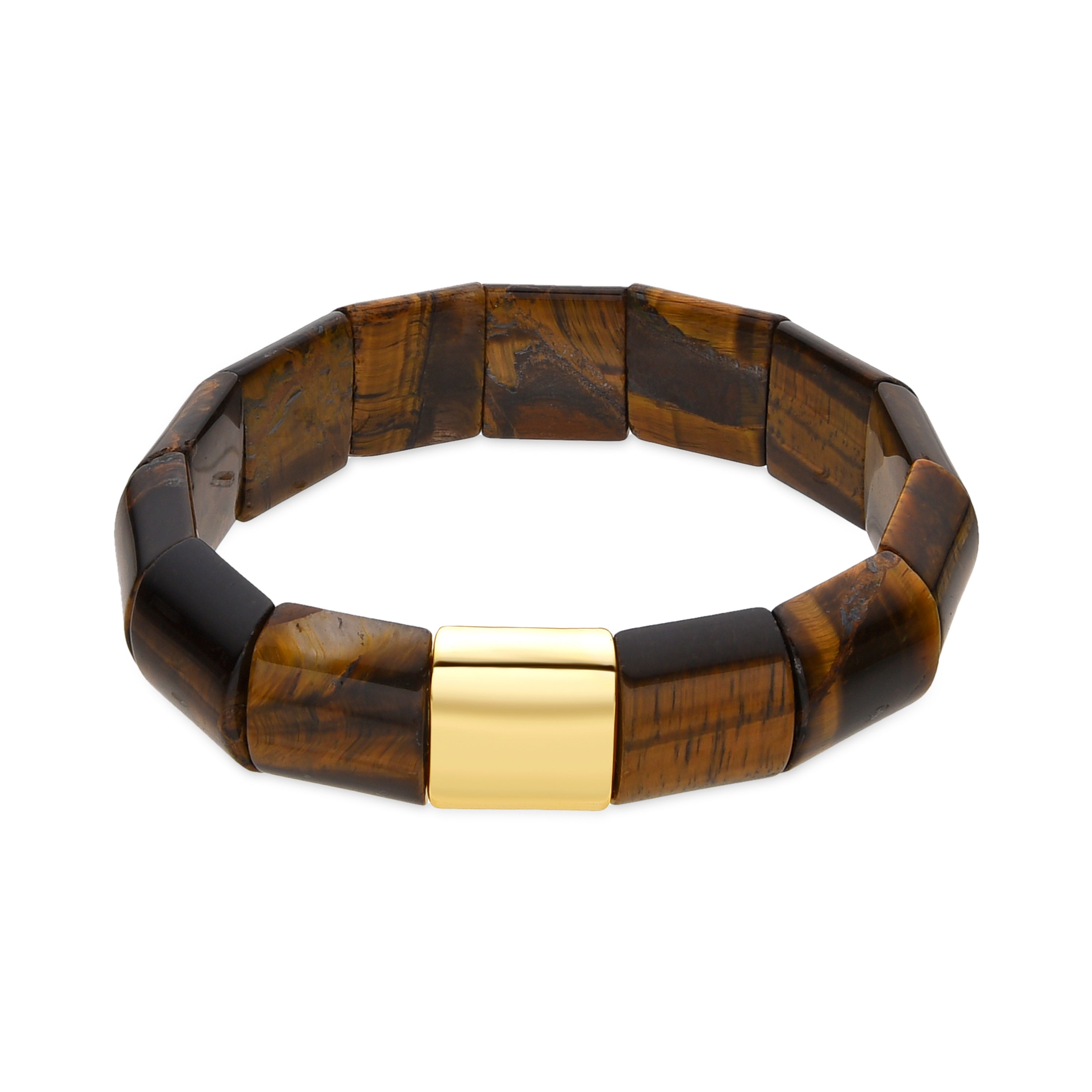 Pulseira com Olho de Tigre acabamento em ouro 18k - Olahte
