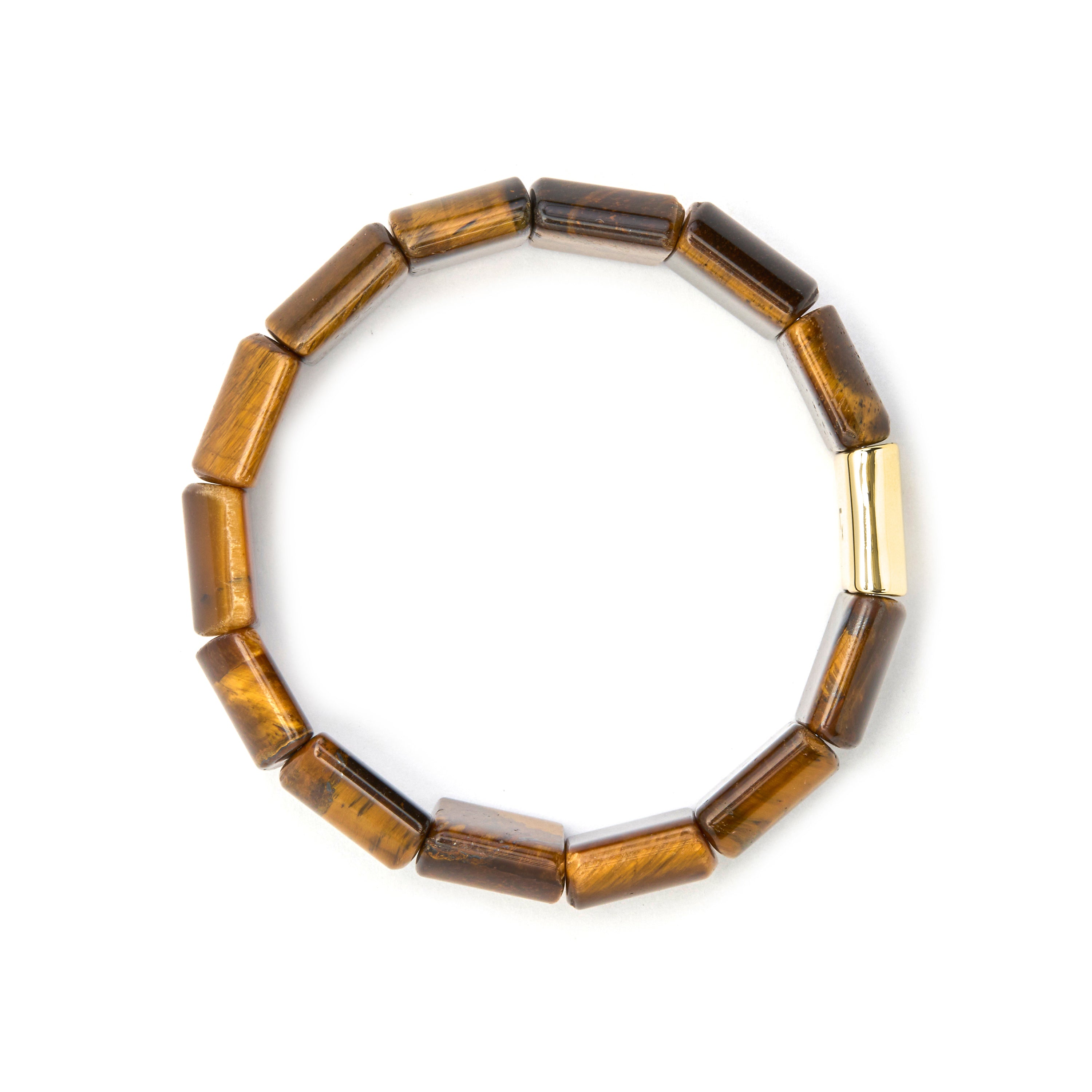 Tiger Eye Bracelet with 18k Gold Finish - Olahte