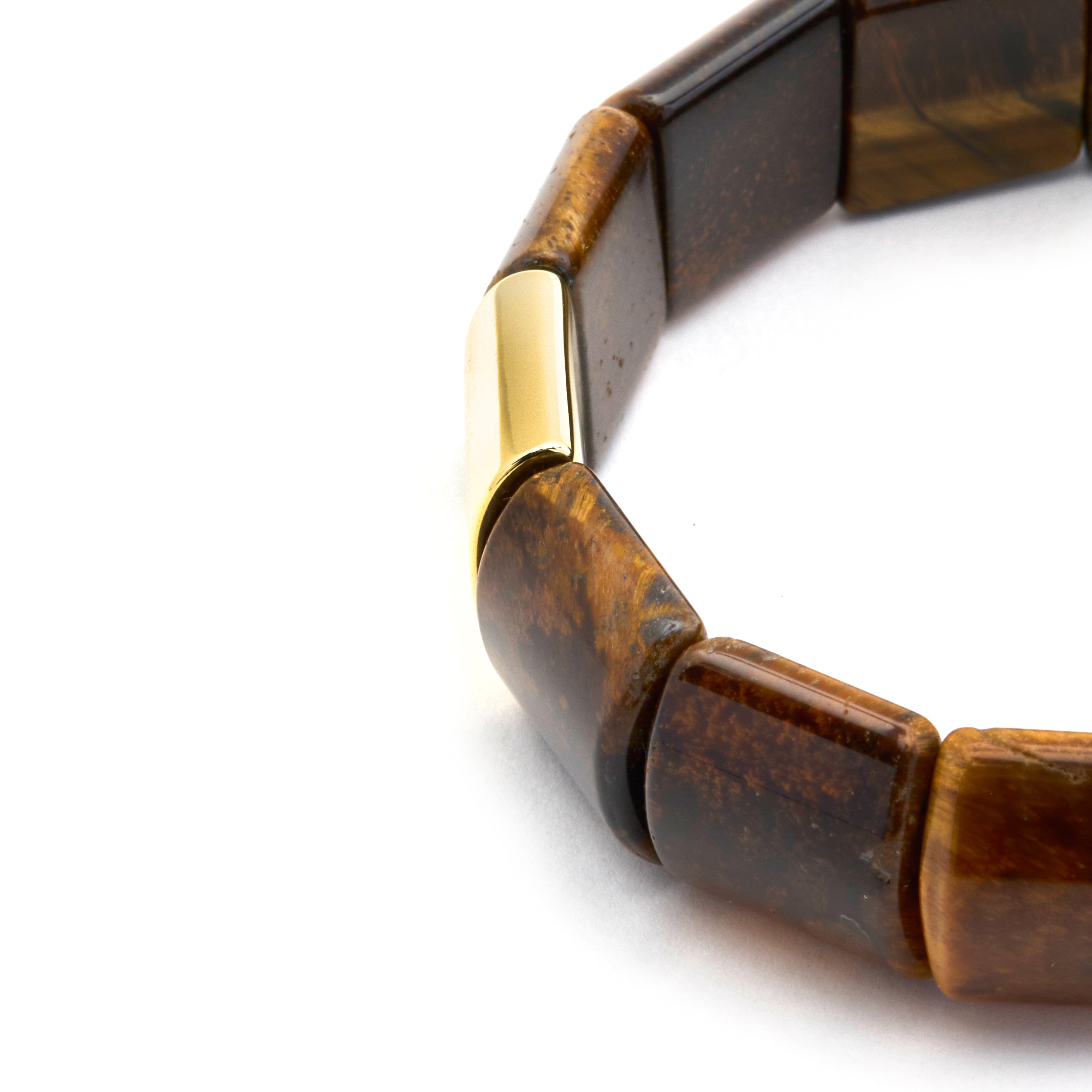 Tiger Eye Bracelet with 18k Gold Finish - Olahte