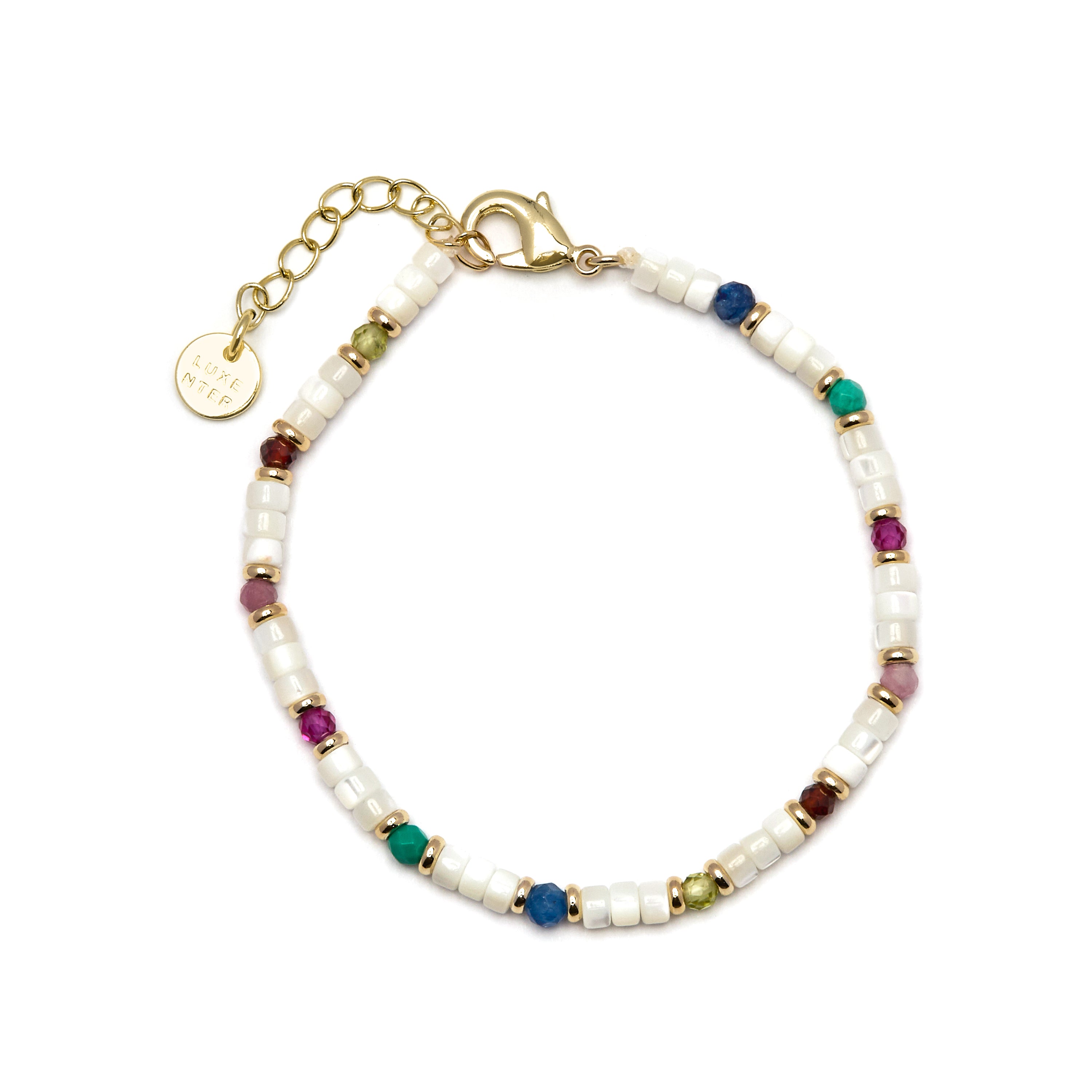 Bracelet avec Nacre Blanche finition or 18k - Xolau