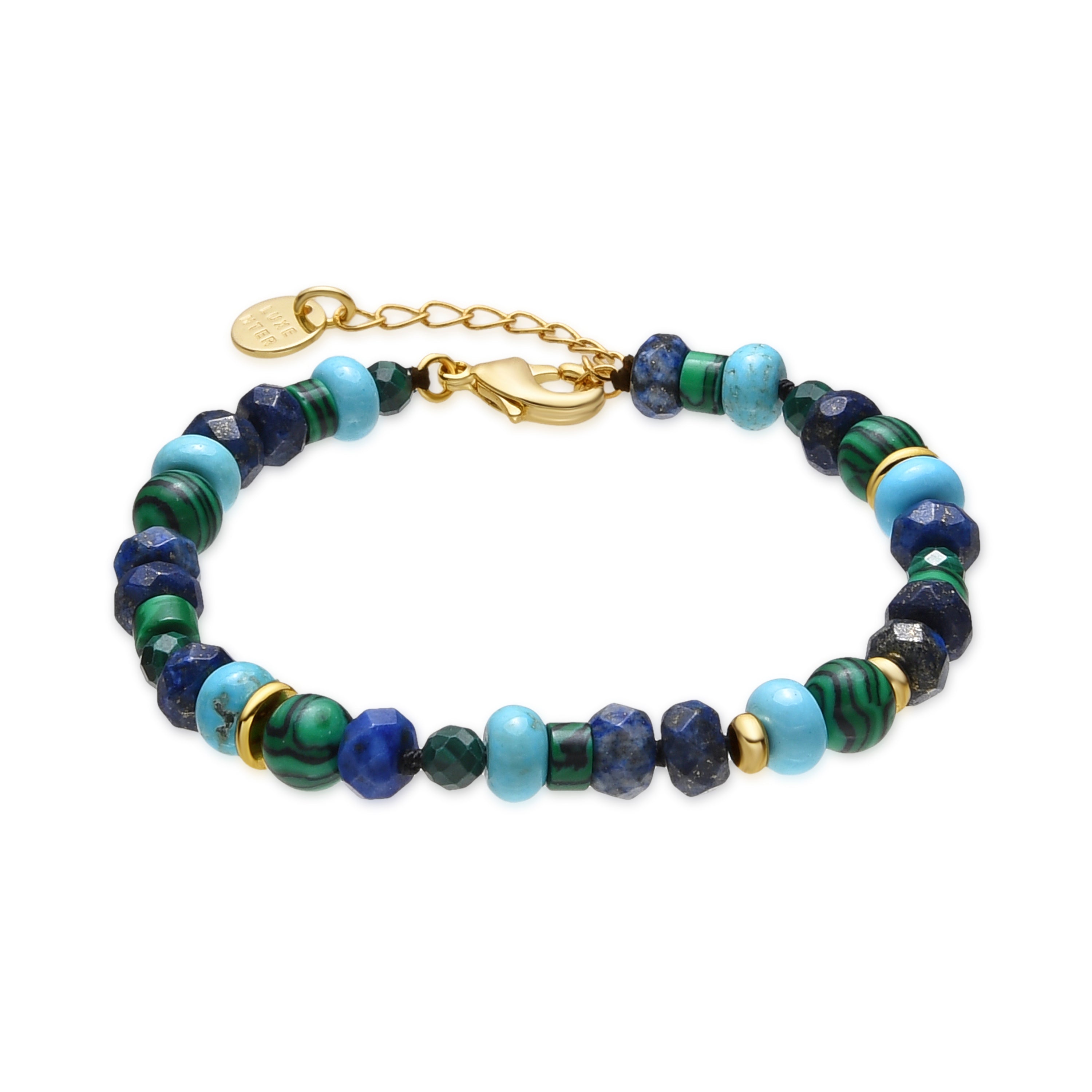 Pulsera con Lapislazuli Natural acabado oro 18k - Arru