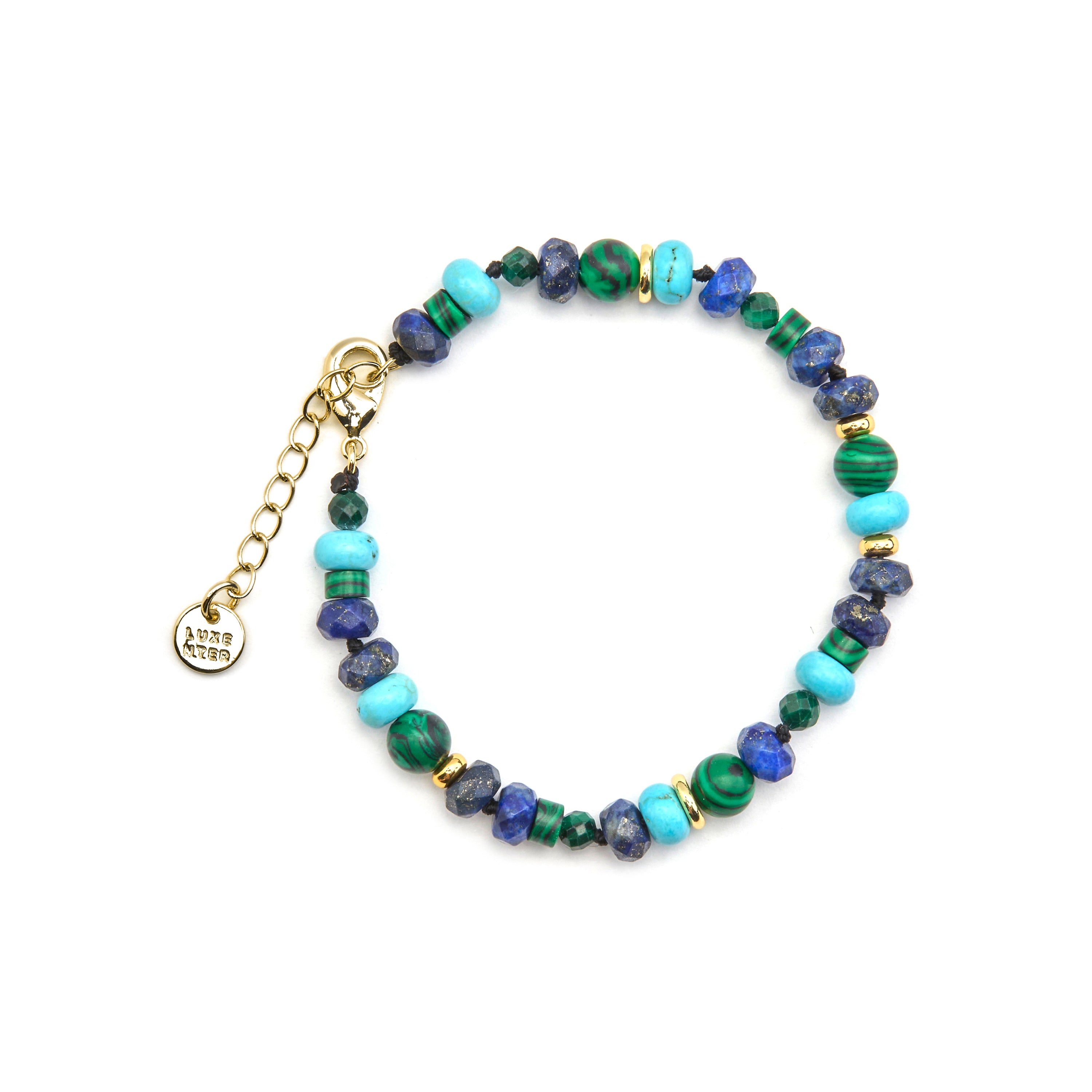Bracelet avec lapis-lazuli naturel finition or 18k - Arru