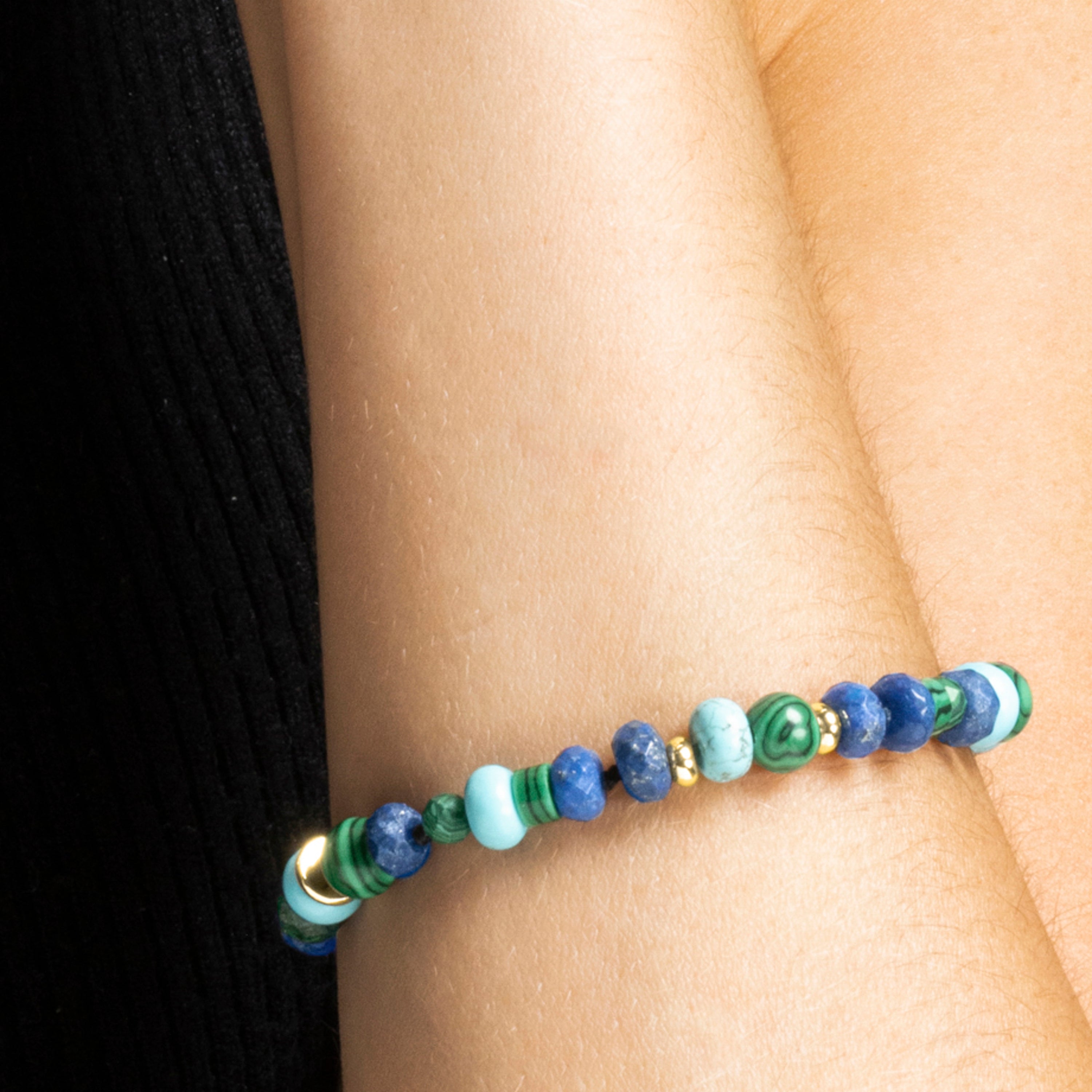 Bracelet avec lapis-lazuli naturel finition or 18k - Arru