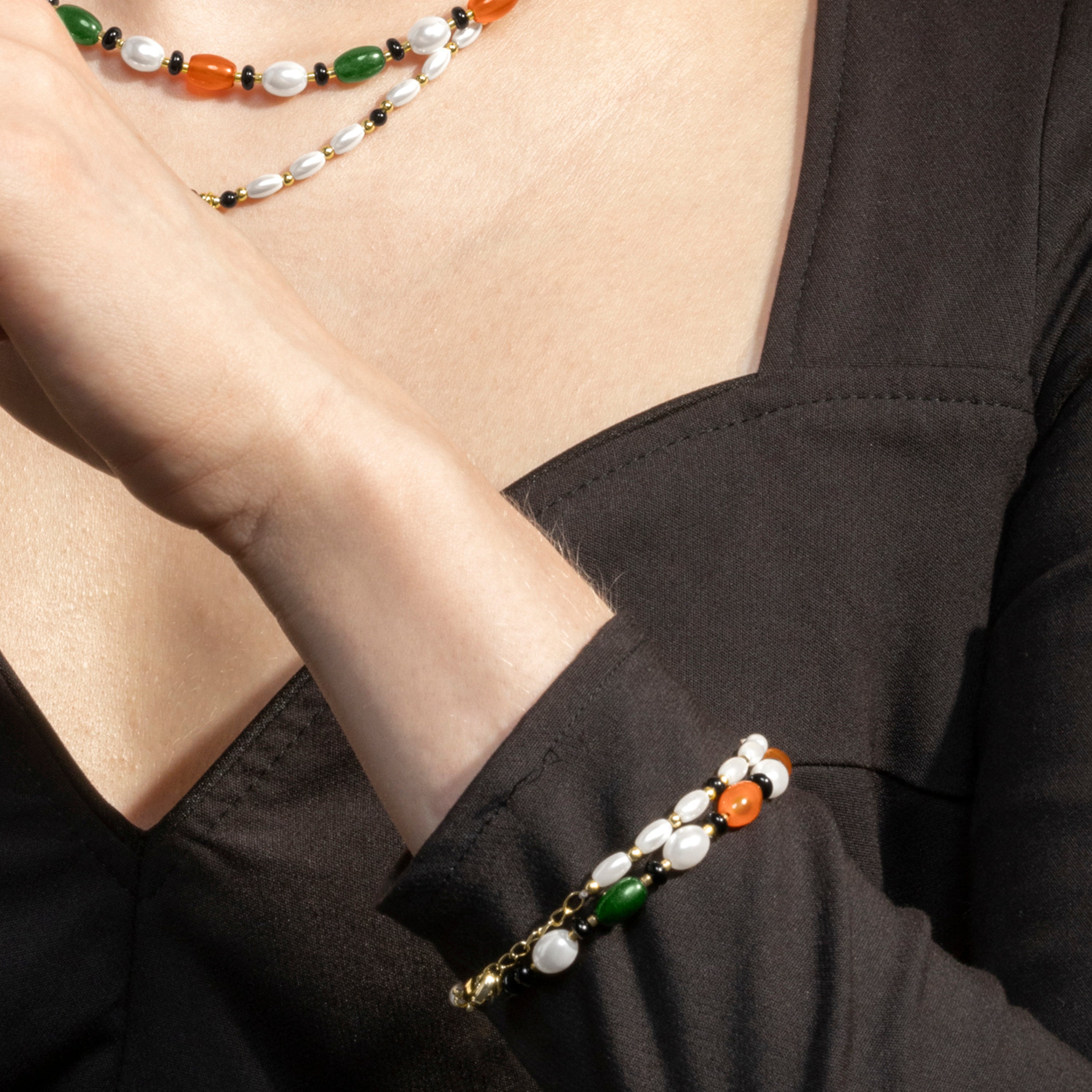 Bracelet avec Onyx finition or 18k - Coepil