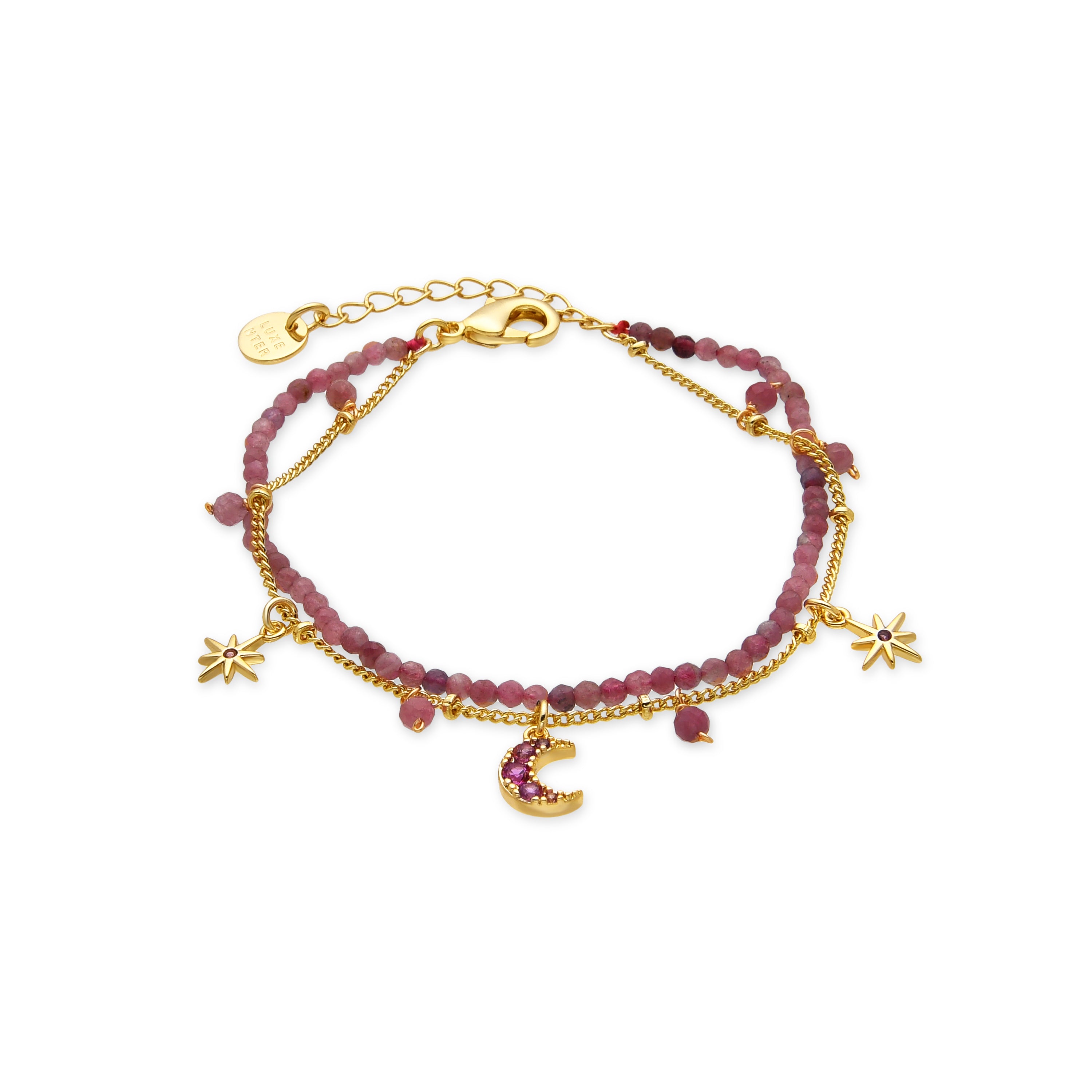 Armband mit rosa Kristall, 18k Gold-Finish - Ethal