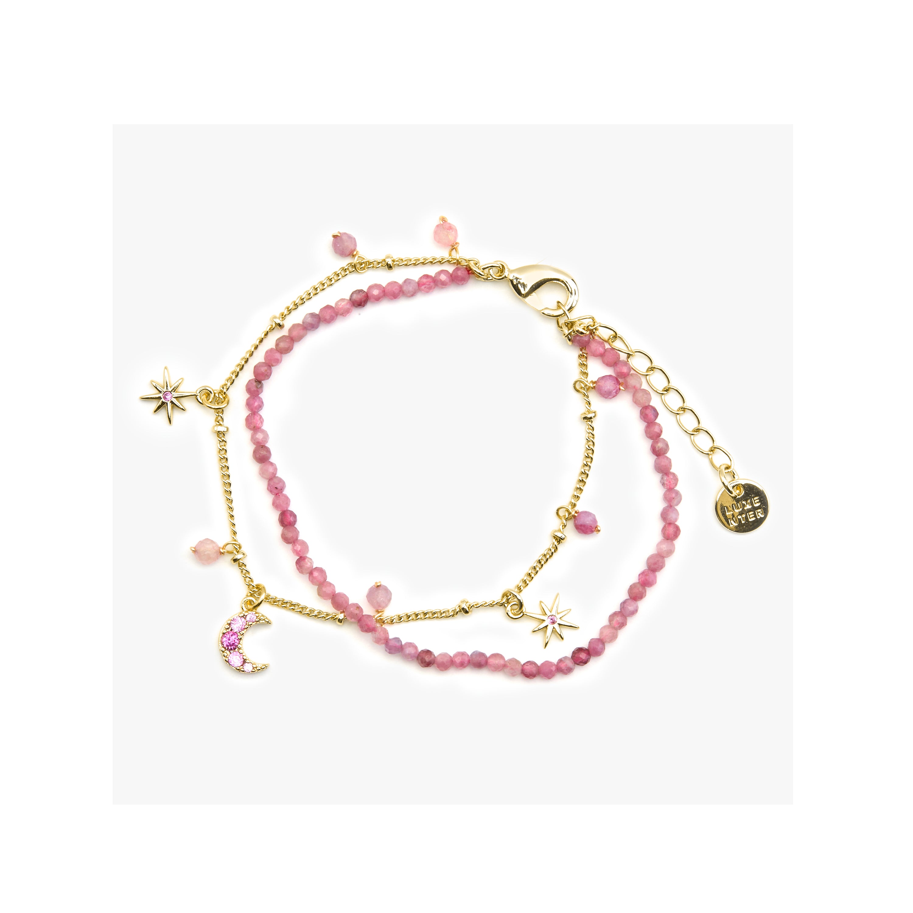 Armband mit rosa Kristall, 18k Gold-Finish - Ethal
