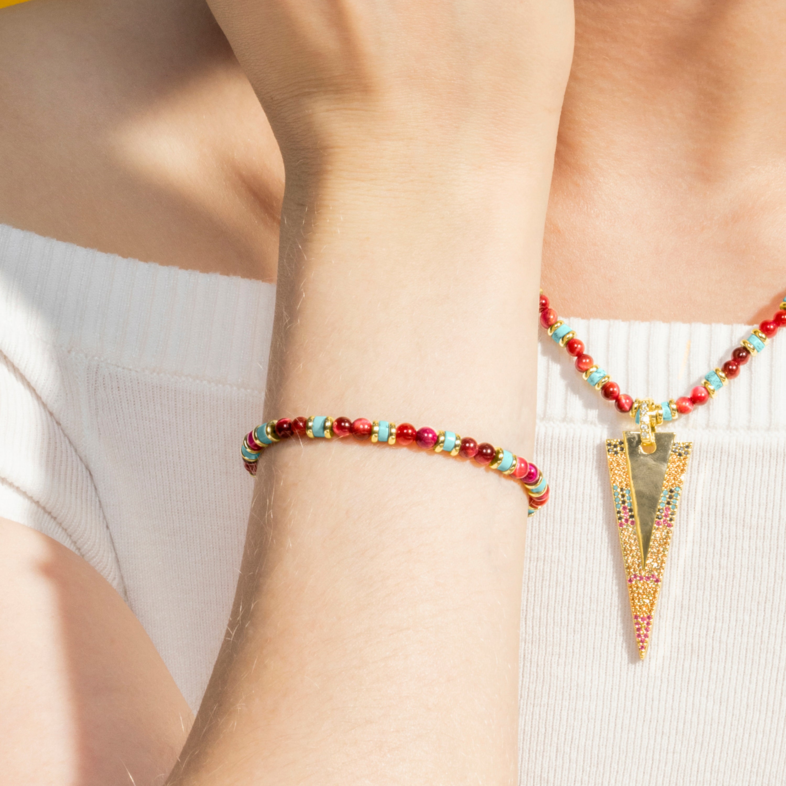 Pulsera con Cristal Multicolor acabado oro 18k - Ney